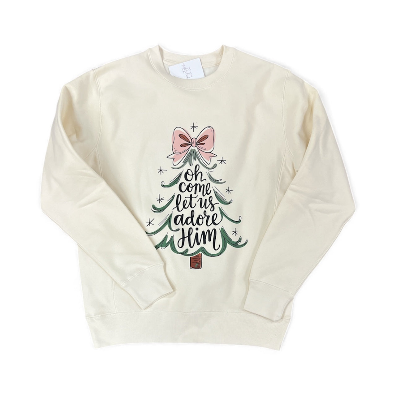 Oh Come Let Us Adore Him Sweatshirt-140 Sweaters, Cardigans & Sweatshirts-Simply Stylish Boutique-Simply Stylish Boutique | Women’s & Kid’s Fashion | Paducah, KY