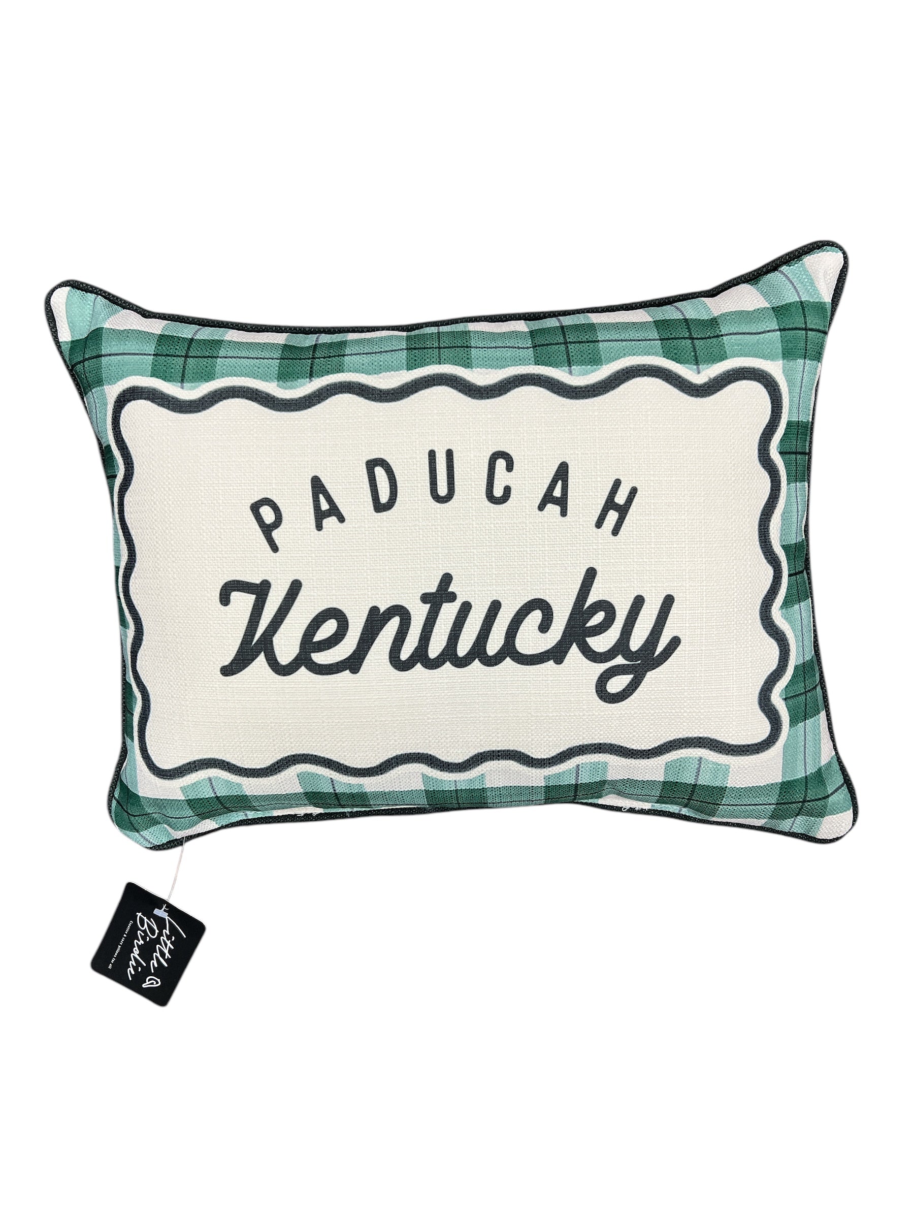 Green Plaid City State Pillow-510 General Gifts-Simply Stylish Boutique-Simply Stylish Boutique | Women’s & Kid’s Fashion | Paducah, KY