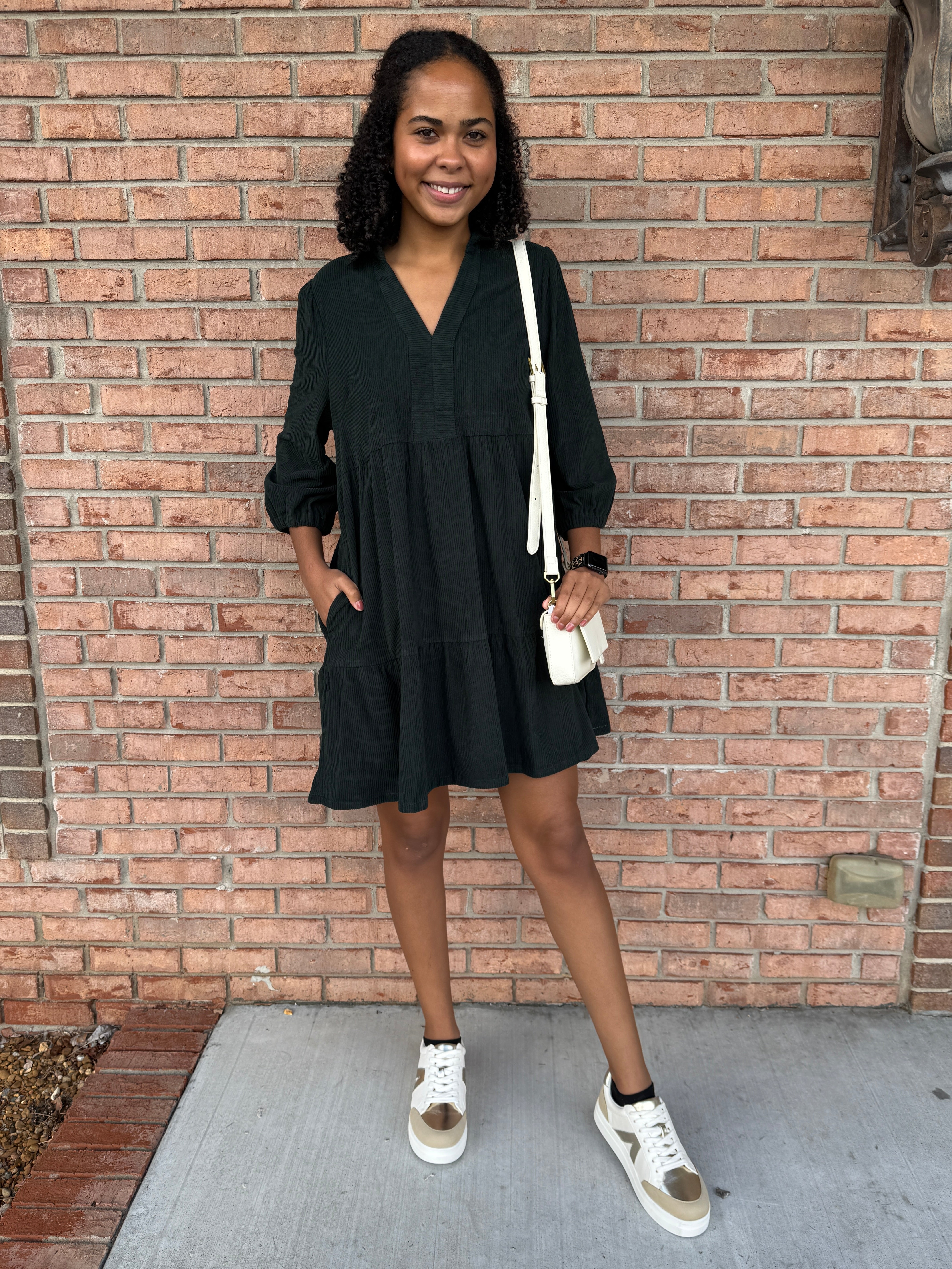 Everly Corduroy Dress-310 Dresses-Simply Stylish Boutique-Simply Stylish Boutique | Women’s & Kid’s Fashion | Paducah, KY