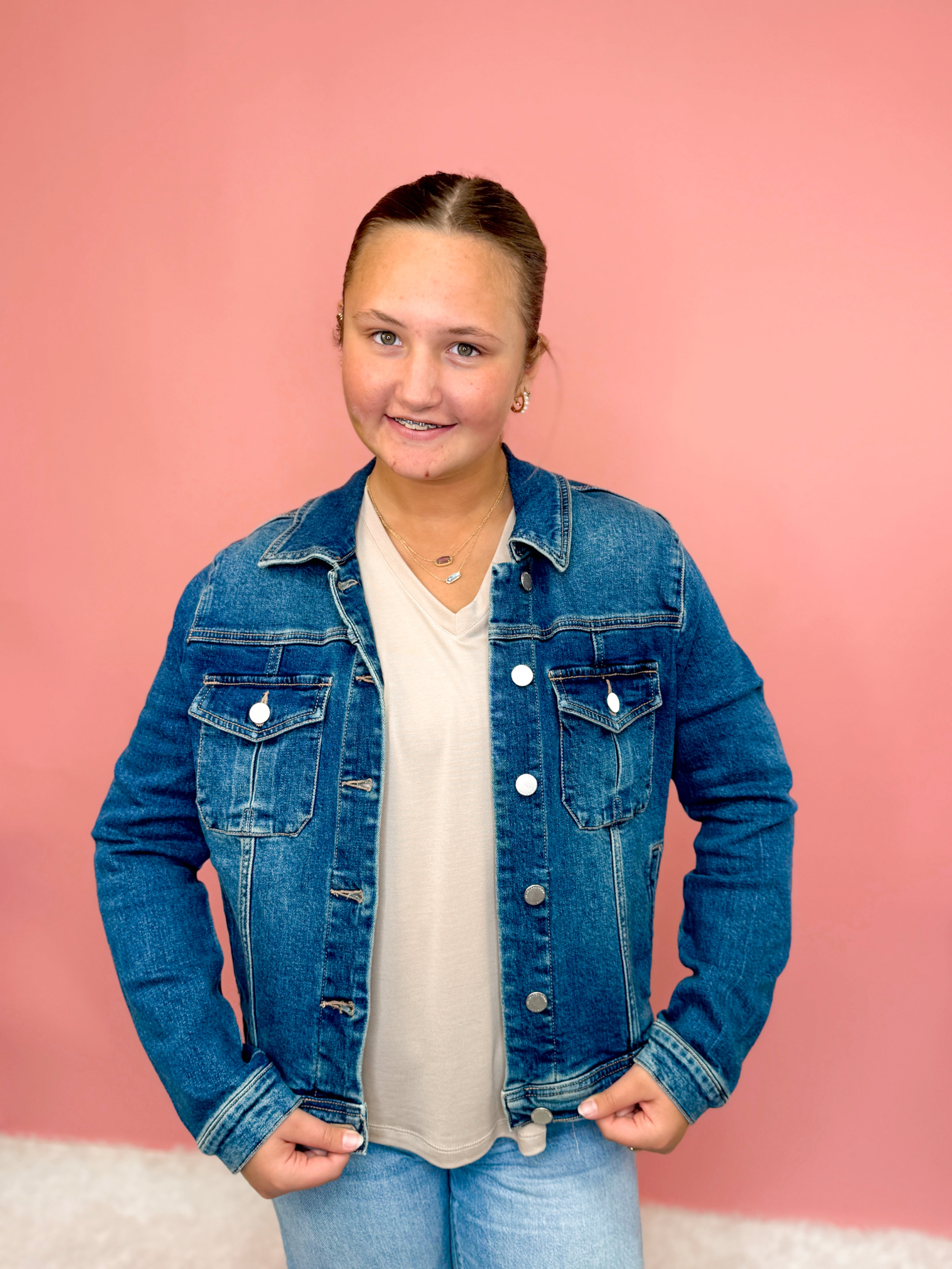 Ainsley Denim Jacket-150 Jackets, Blazers, & Outerwear-Simply Stylish Boutique-Simply Stylish Boutique | Women’s & Kid’s Fashion | Paducah, KY