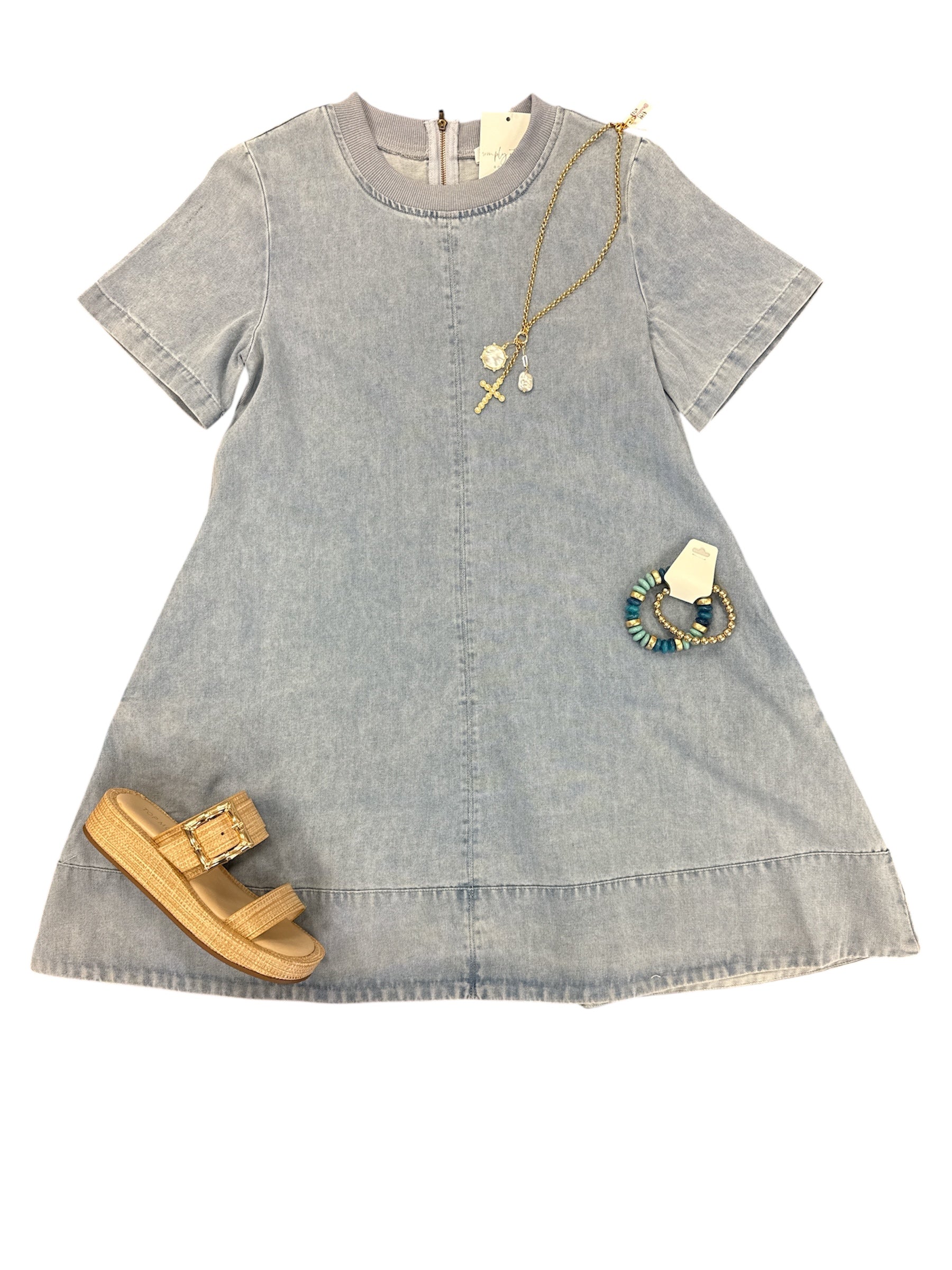 Pretty Little Denim Dress-310 Dresses-Simply Stylish Boutique-Simply Stylish Boutique | Women’s & Kid’s Fashion | Paducah, KY