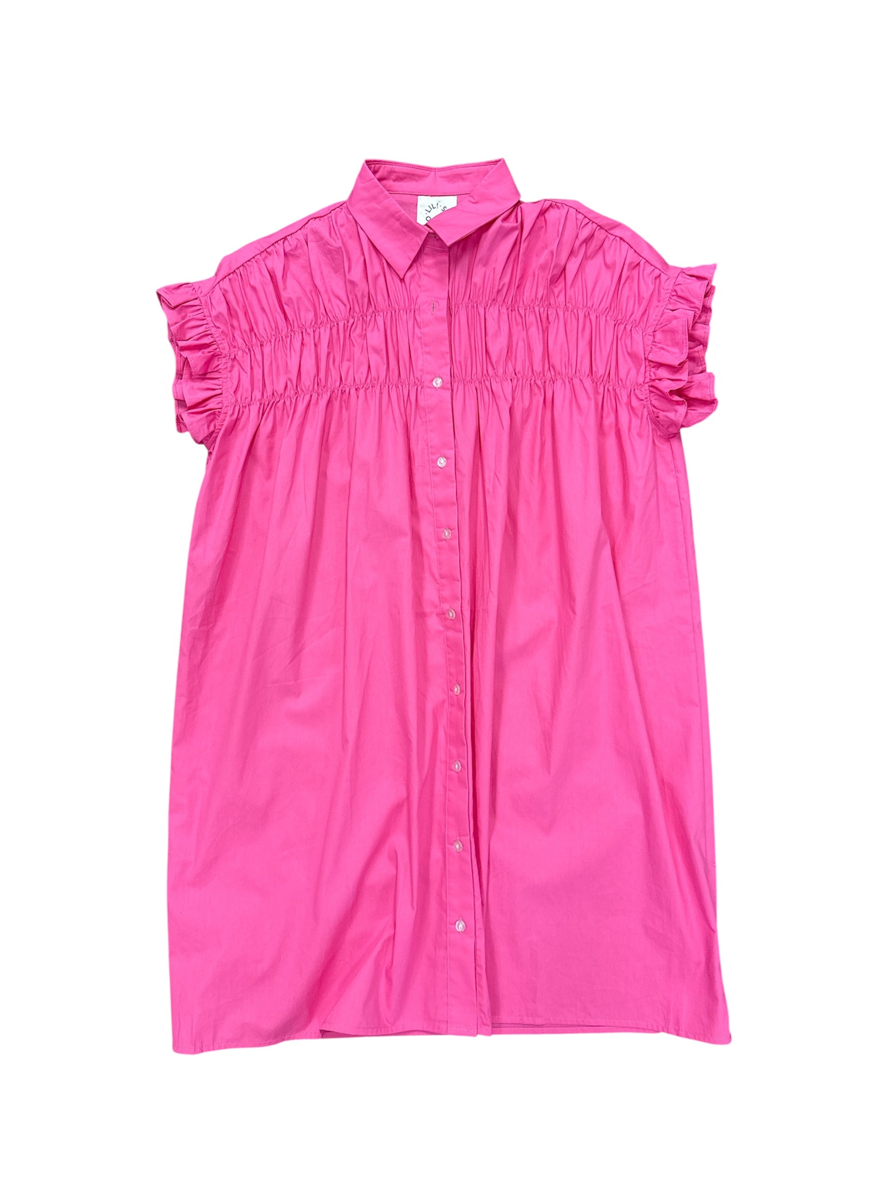 Gathered Shirt Dress-310 Dresses-Simply Stylish Boutique-Simply Stylish Boutique | Women’s & Kid’s Fashion | Paducah, KY