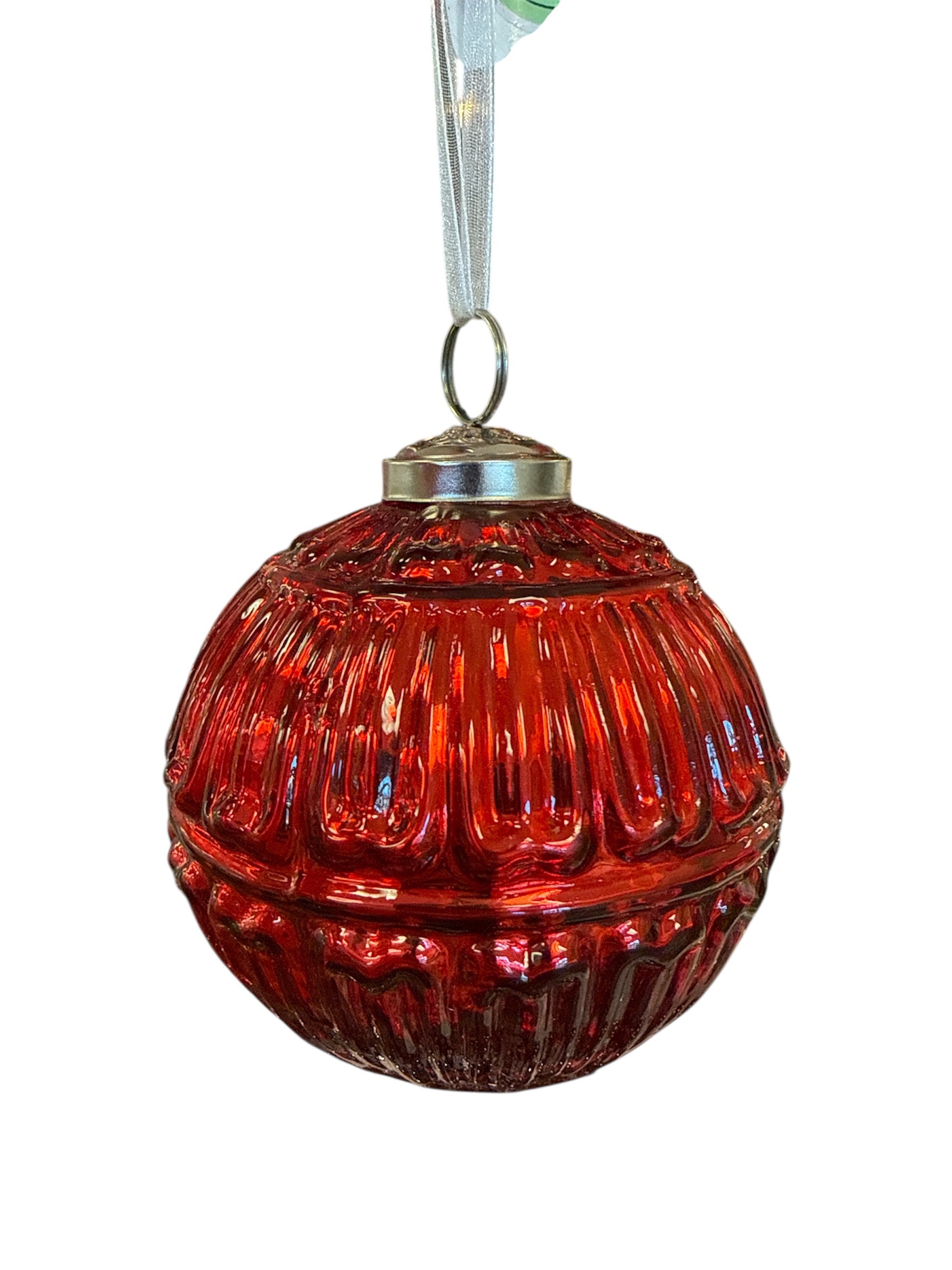 4" Ribbed Glass Ball Ornament-540 Holiday/Seasonal-Simply Stylish Boutique-Simply Stylish Boutique | Women’s & Kid’s Fashion | Paducah, KY