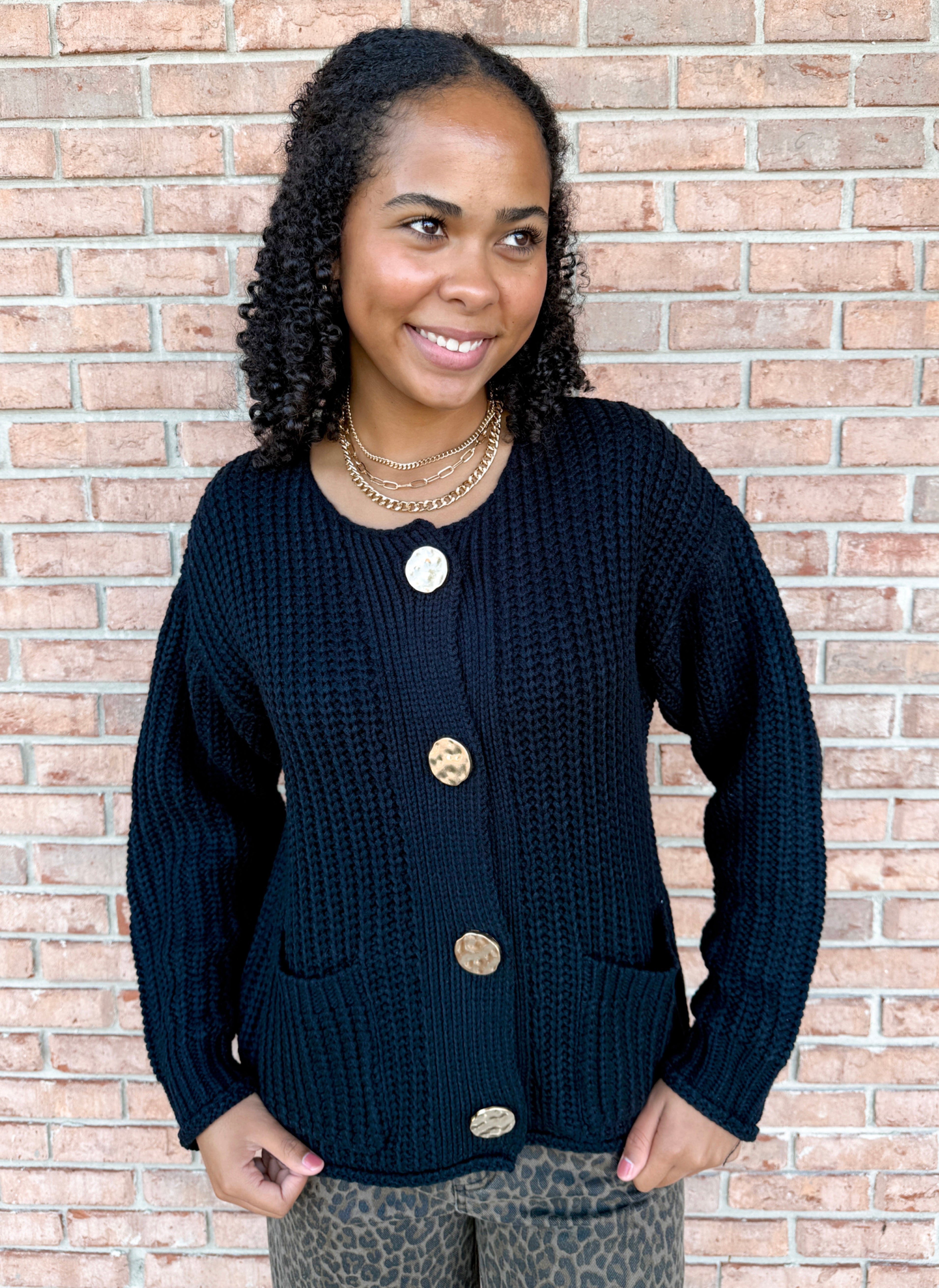 Midnight Luxe Cardigan-140 Sweaters, Cardigans & Sweatshirts-Simply Stylish Boutique-Simply Stylish Boutique | Women’s & Kid’s Fashion | Paducah, KY