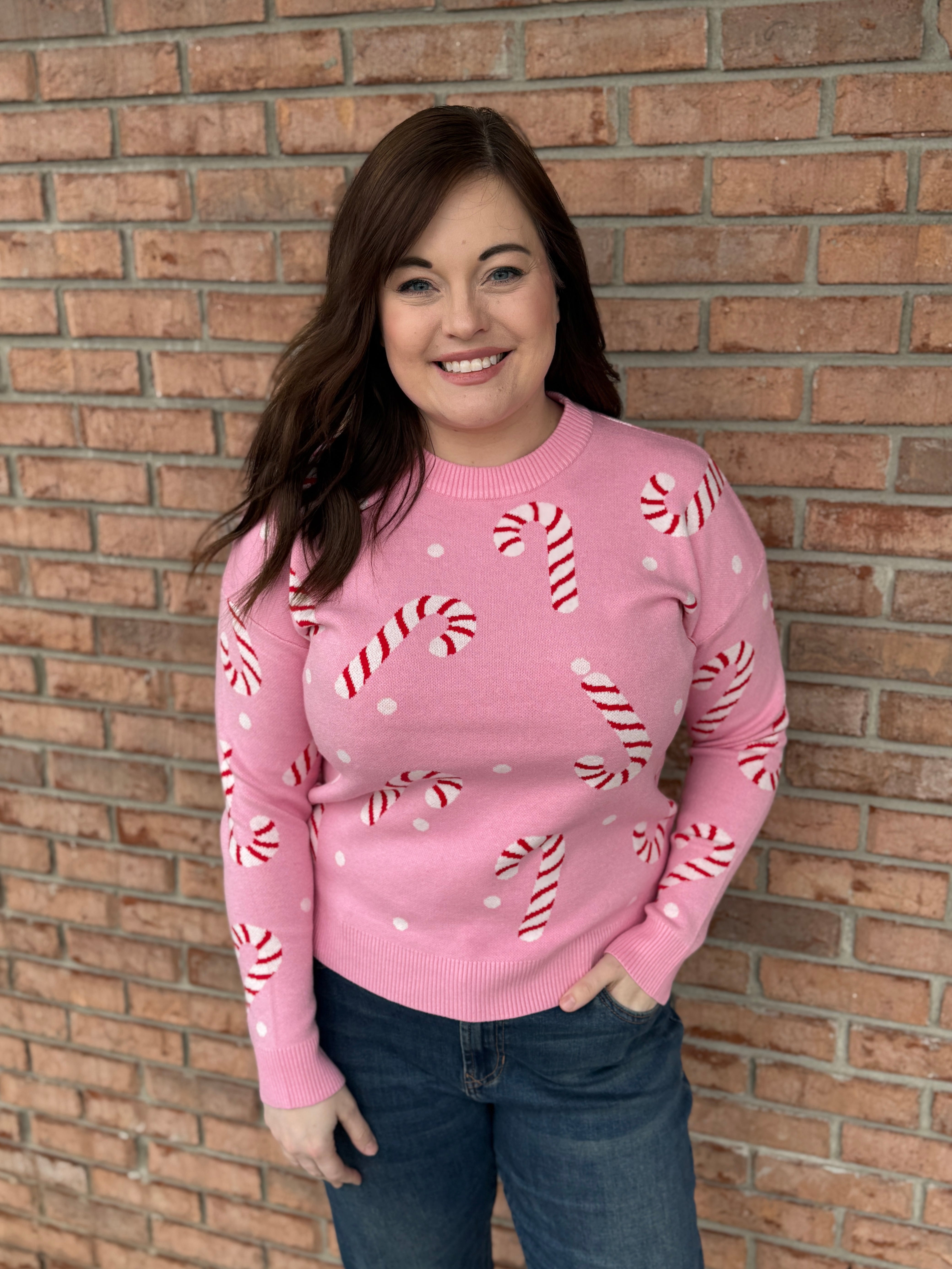 Candy Cane Parade Sweater-130 Dressy Tops & Blouses-Simply Stylish Boutique-Simply Stylish Boutique | Women’s & Kid’s Fashion | Paducah, KY