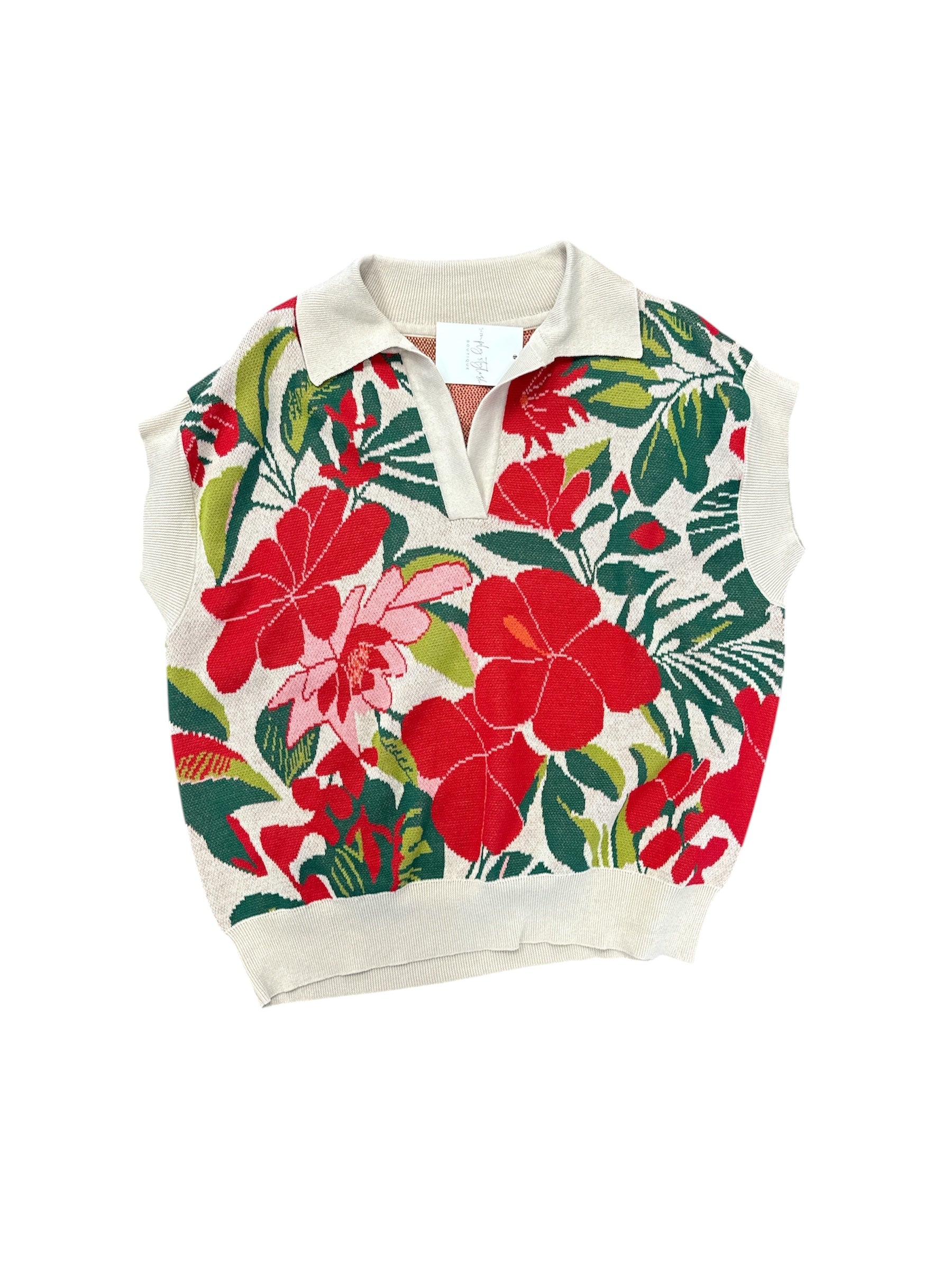 Floral Jacquard Knit Sweater-130 Dressy Tops & Blouses-Simply Stylish Boutique-Simply Stylish Boutique | Women’s & Kid’s Fashion | Paducah, KY