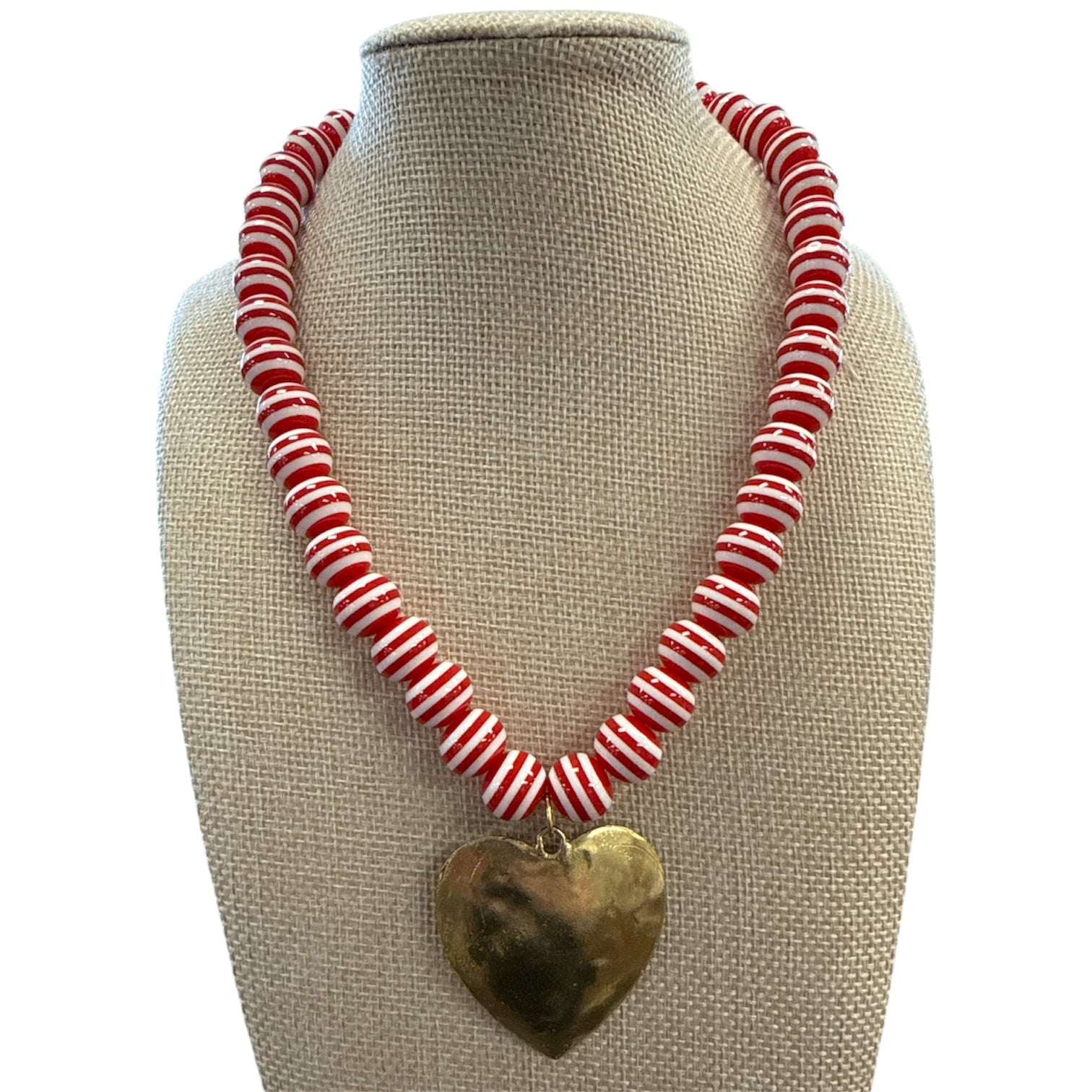 Patriotic Stripe Heart Necklace-410 Jewelry-Simply Stylish Boutique-Simply Stylish Boutique | Women’s & Kid’s Fashion | Paducah, KY