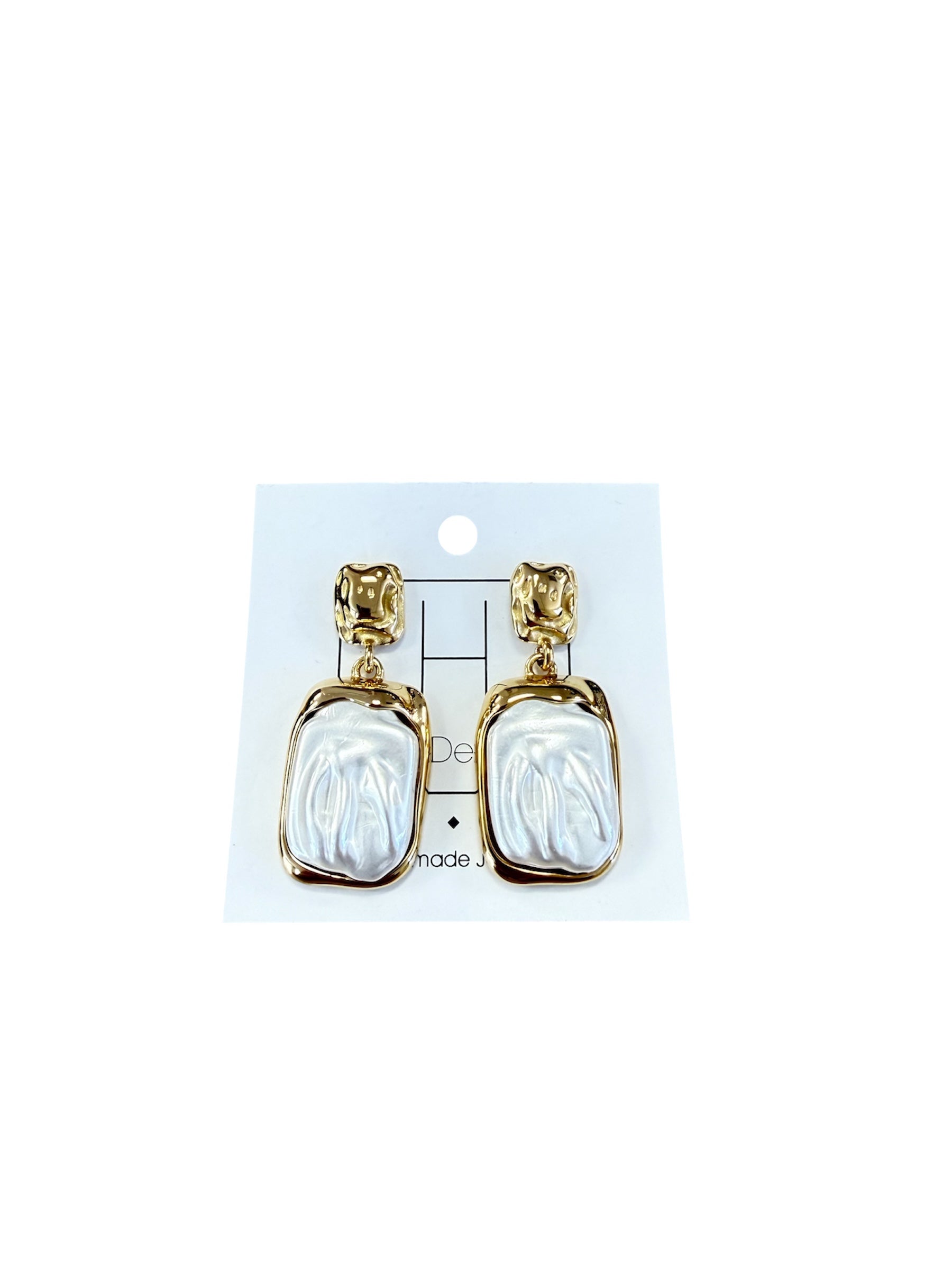 Gold & Pearl Geo Earrings-410 Jewelry-Simply Stylish Boutique-Simply Stylish Boutique | Women’s & Kid’s Fashion | Paducah, KY