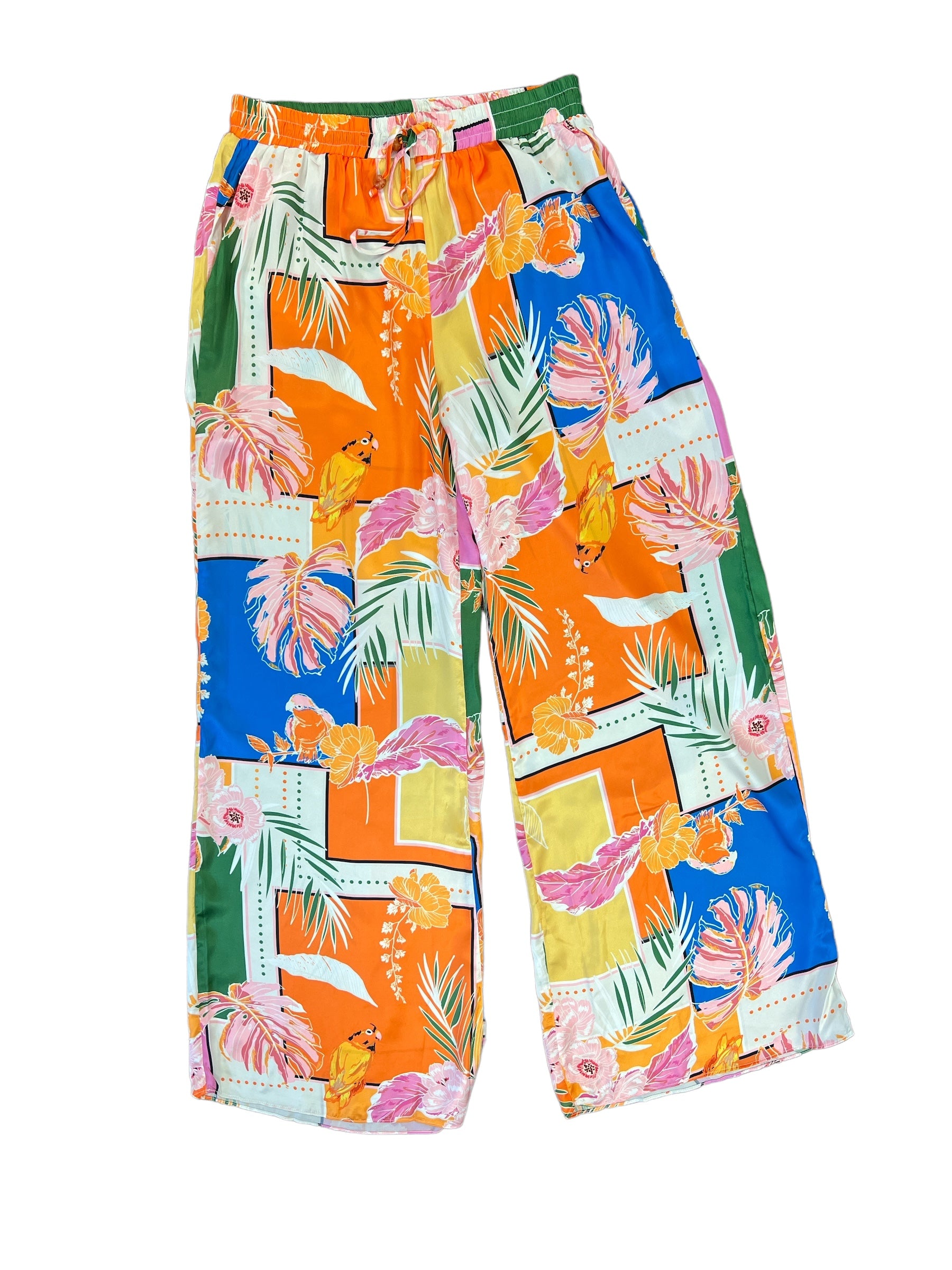 Tropical Satin Pant-230 Pants-karlie-Simply Stylish Boutique | Women’s & Kid’s Fashion | Paducah, KY