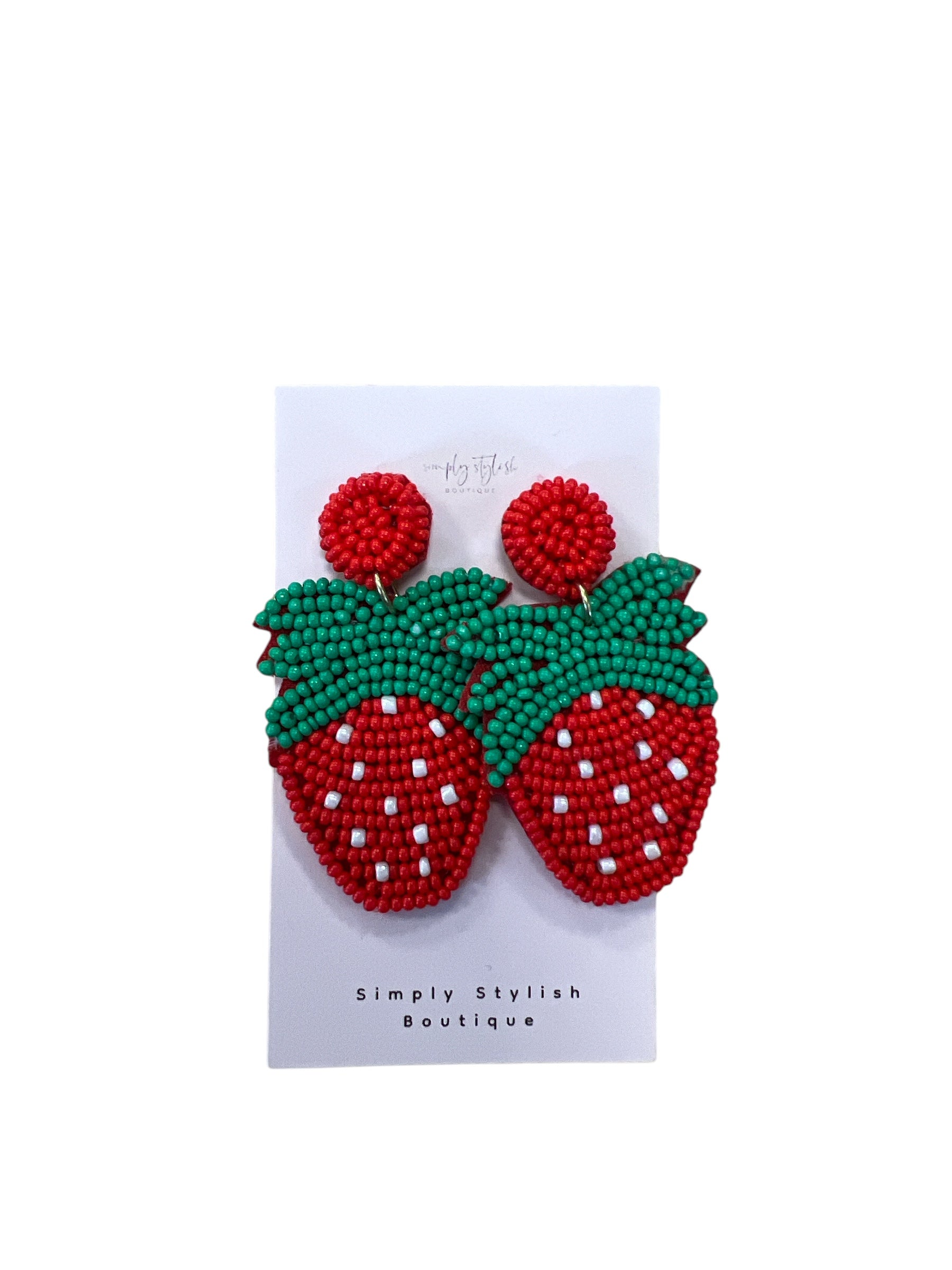 Strawberry Earrings-410 Jewelry-Simply Stylish Boutique-Simply Stylish Boutique | Women’s & Kid’s Fashion | Paducah, KY