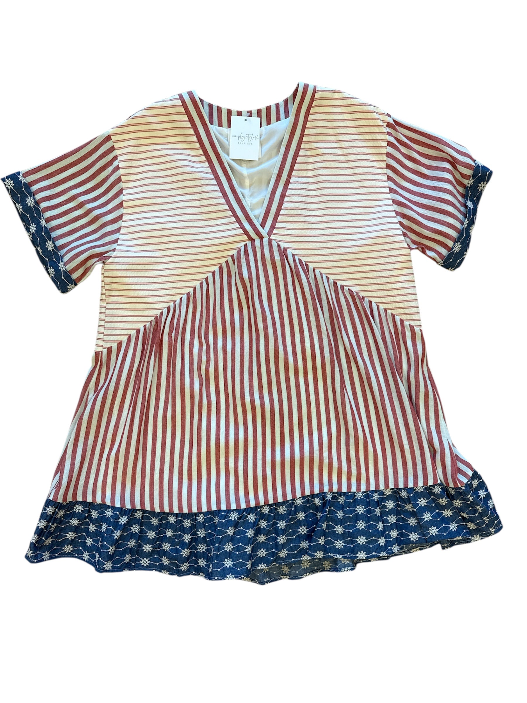 Americana Woven Dress-310 Dresses-Simply Stylish Boutique-Simply Stylish Boutique | Women’s & Kid’s Fashion | Paducah, KY