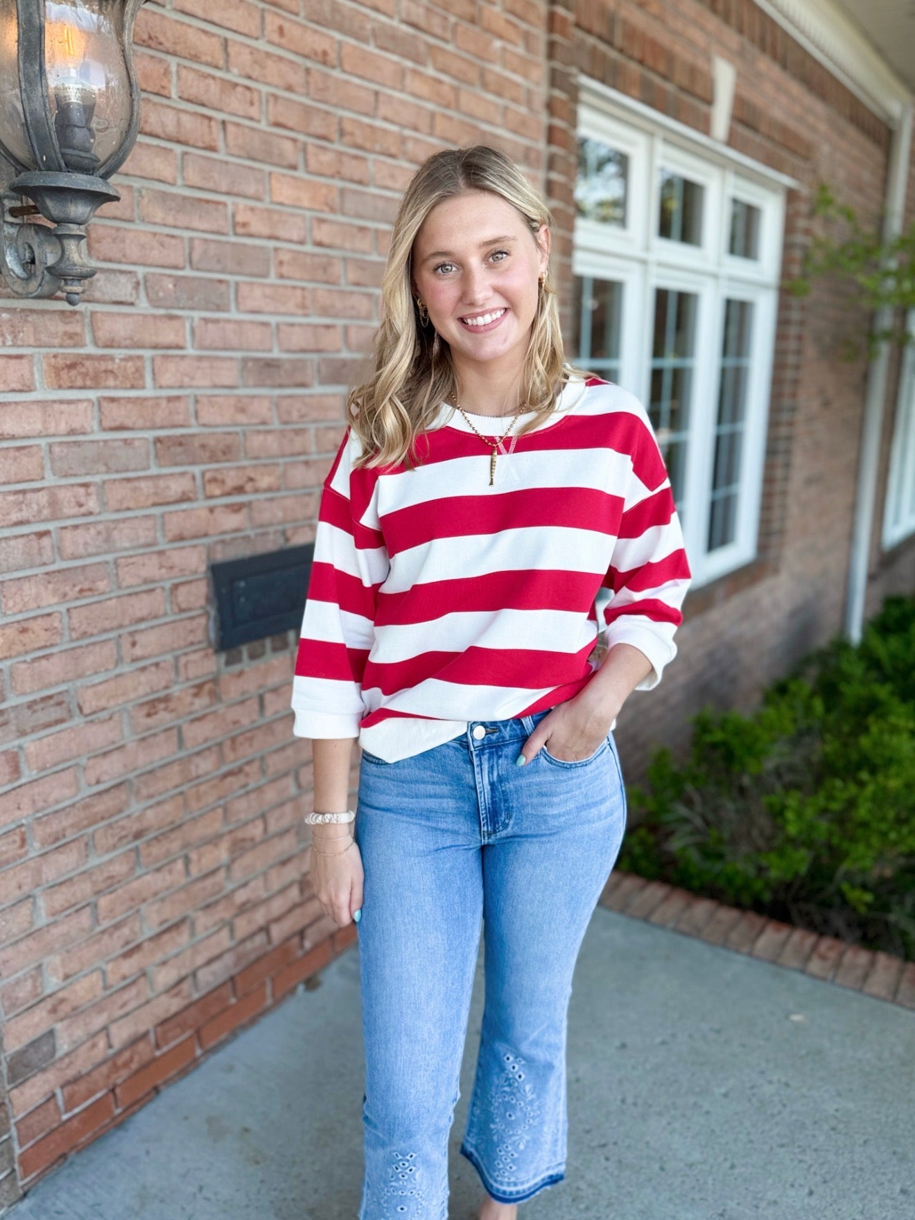Coastal Stripe Top-120 Casual Tops & Tees-Simply Stylish boutique-Simply Stylish Boutique | Women’s & Kid’s Fashion | Paducah, KY