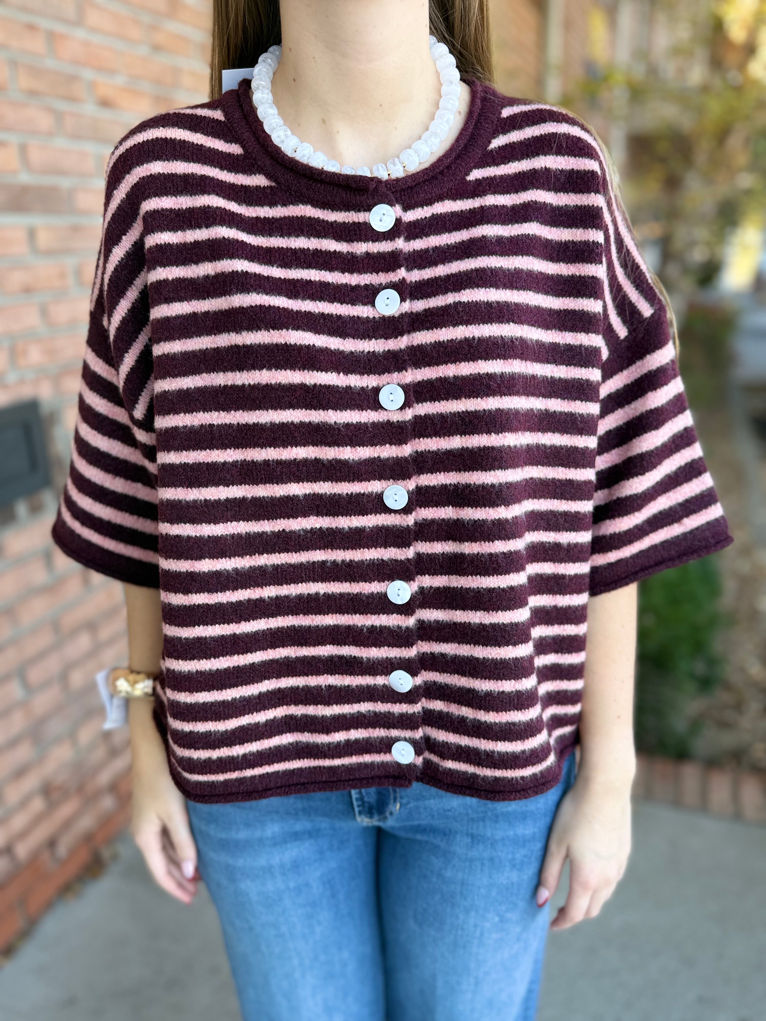 Aspen Stripe Sweater-130 Dressy Tops & Blouses-Simply Stylish boutique-Simply Stylish Boutique | Women’s & Kid’s Fashion | Paducah, KY