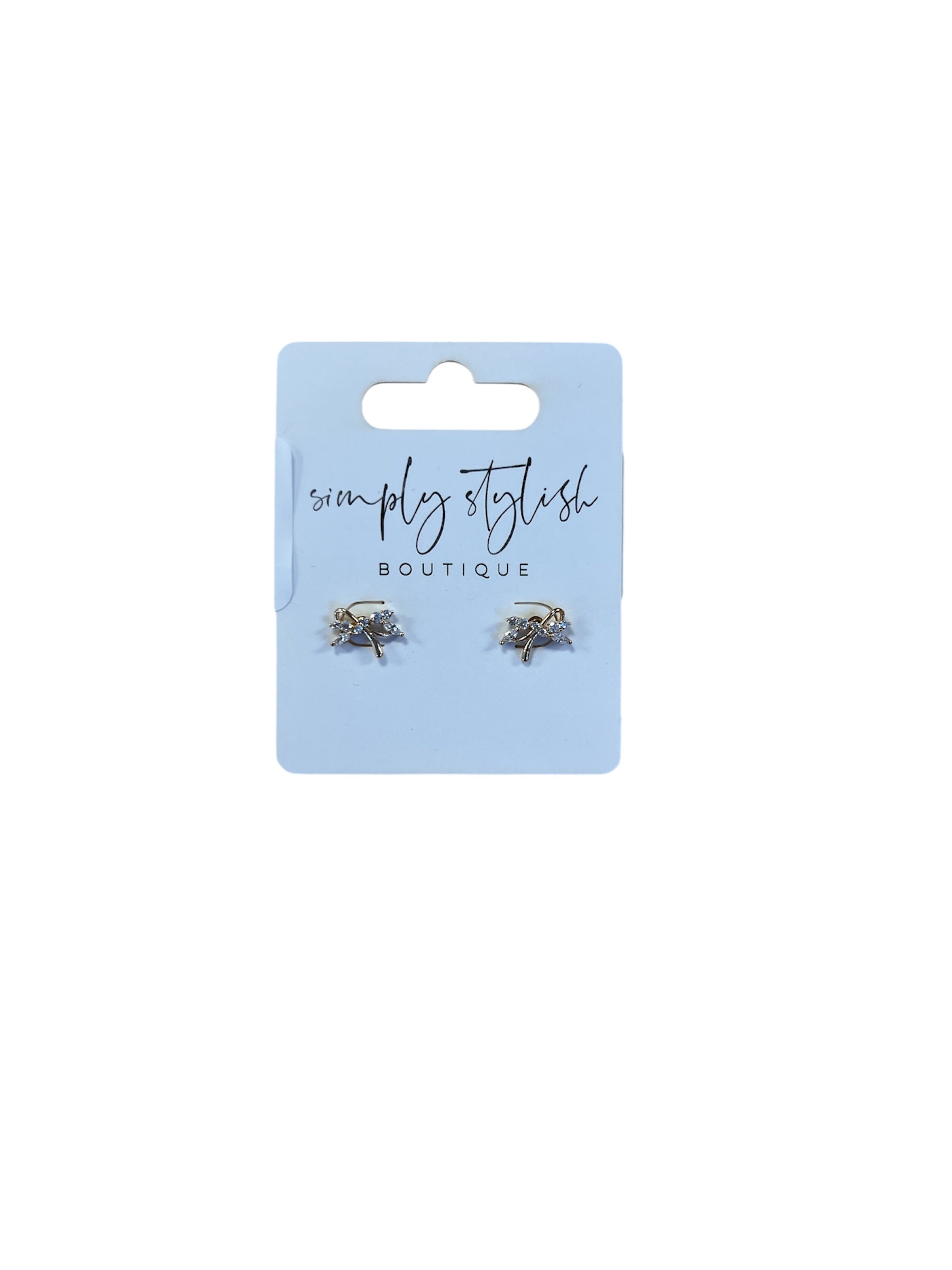Gold Bow & Crystal Earrings-410 Jewelry-Simply Stylish Boutique-Simply Stylish Boutique | Women’s & Kid’s Fashion | Paducah, KY