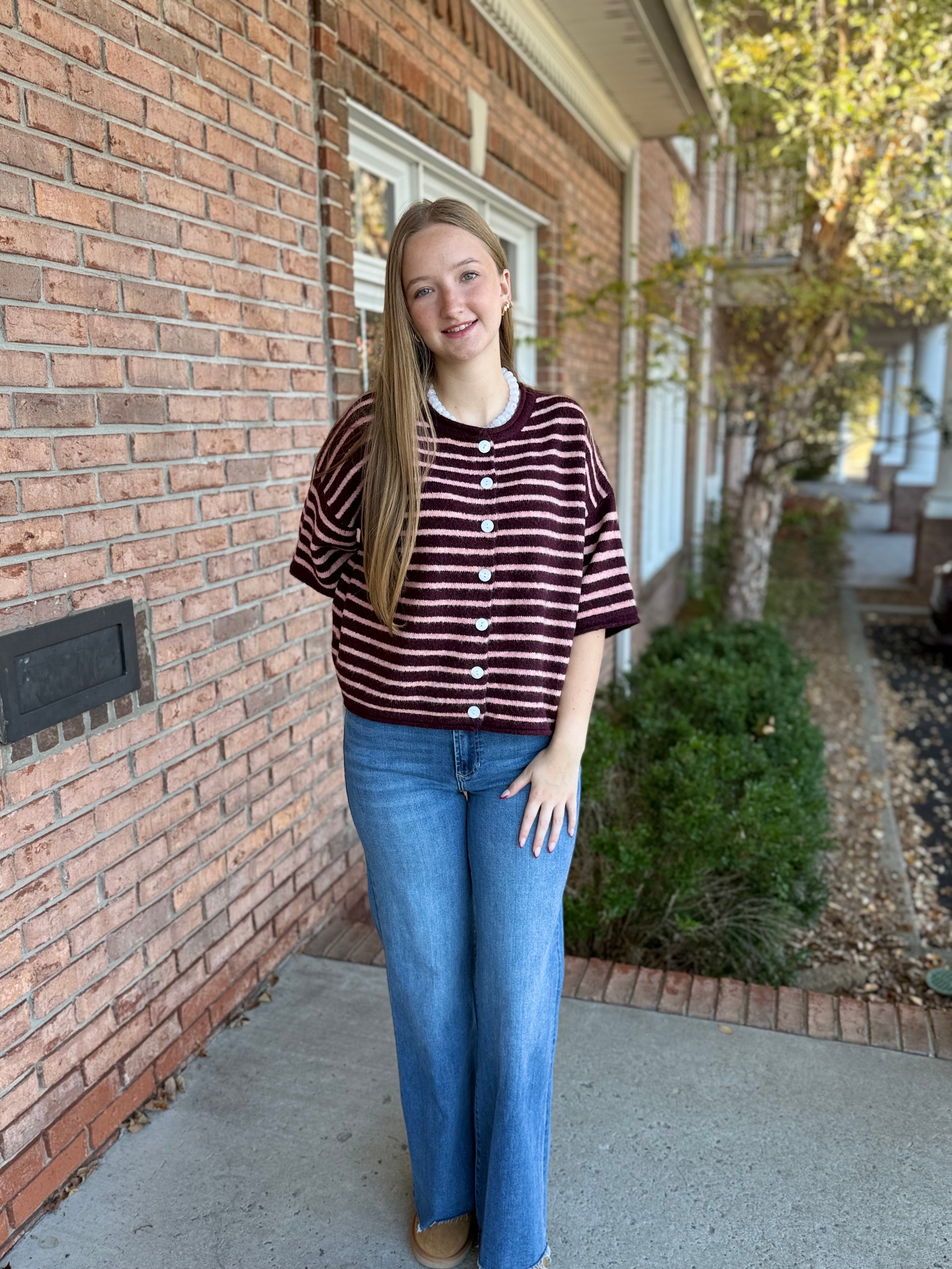 Aspen Stripe Sweater-130 Dressy Tops & Blouses-Simply Stylish boutique-Simply Stylish Boutique | Women’s & Kid’s Fashion | Paducah, KY
