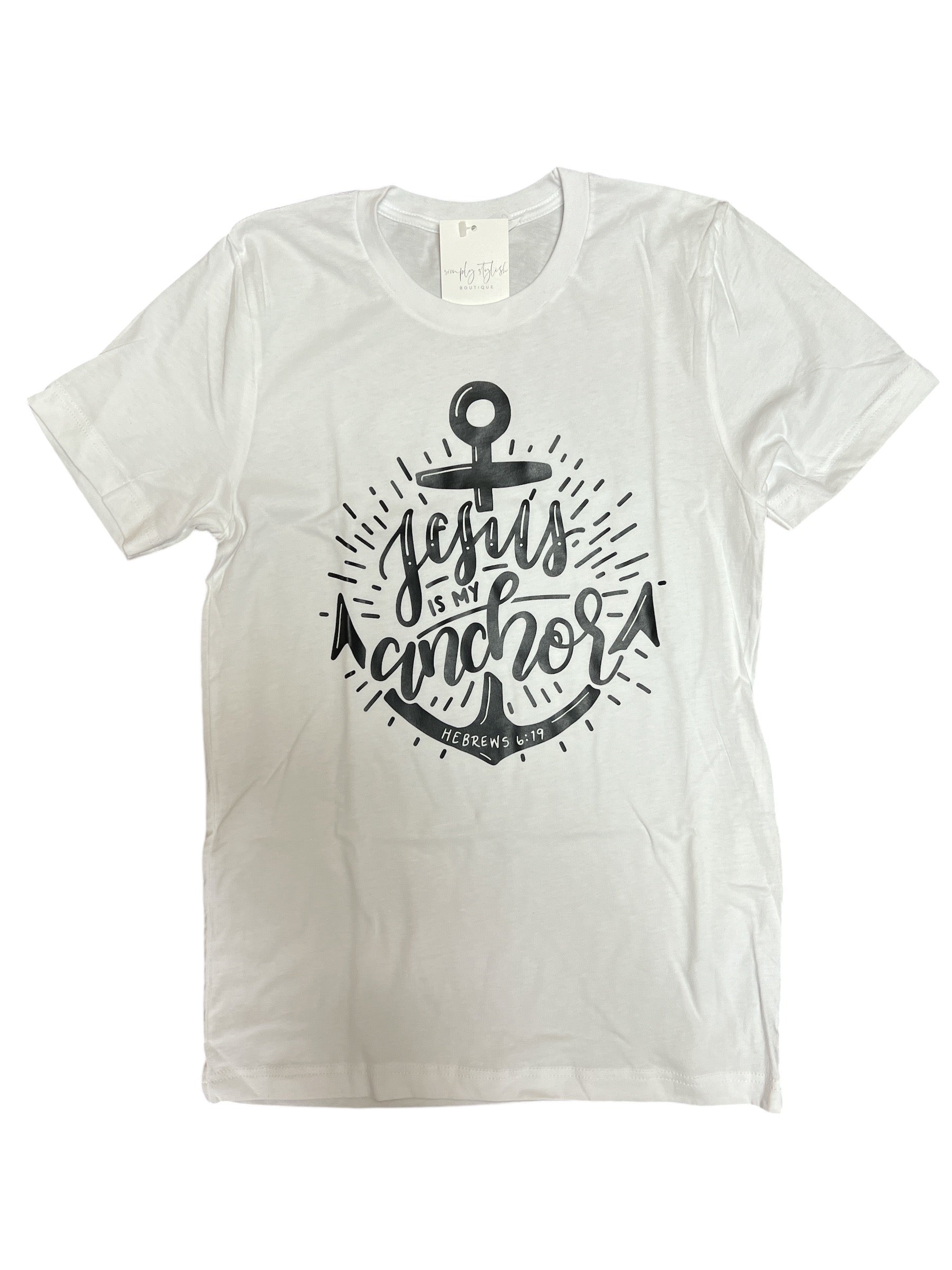 Jesus Is My Anchor-110 Graphic Tee-Simply Stylish Boutique-Simply Stylish Boutique | Women’s & Kid’s Fashion | Paducah, KY