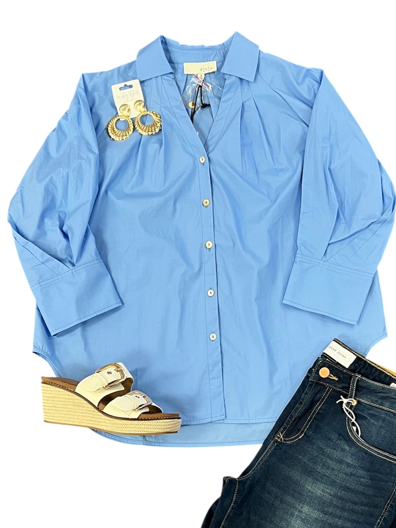 Elara Button Down Top-130 Dressy Tops & Blouses-Simply Stylish Boutique-Simply Stylish Boutique | Women’s & Kid’s Fashion | Paducah, KY