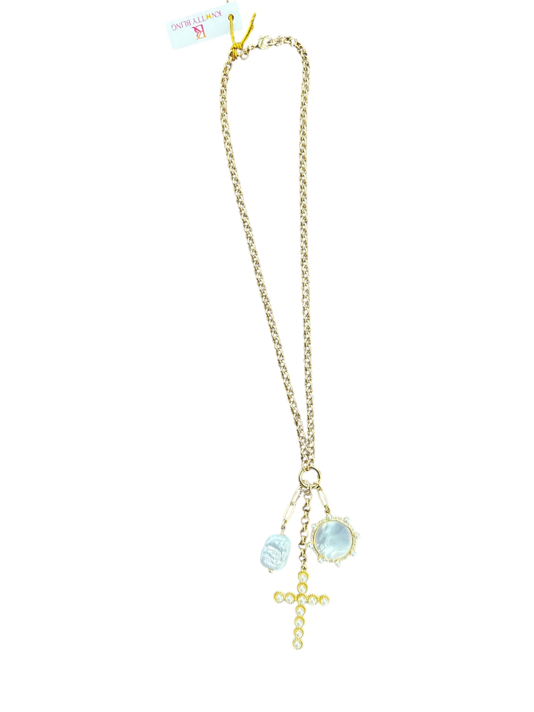 Gold & Pearl Chandelier Necklace-410 Jewelry-Simply Stylish Boutique-Simply Stylish Boutique | Women’s & Kid’s Fashion | Paducah, KY