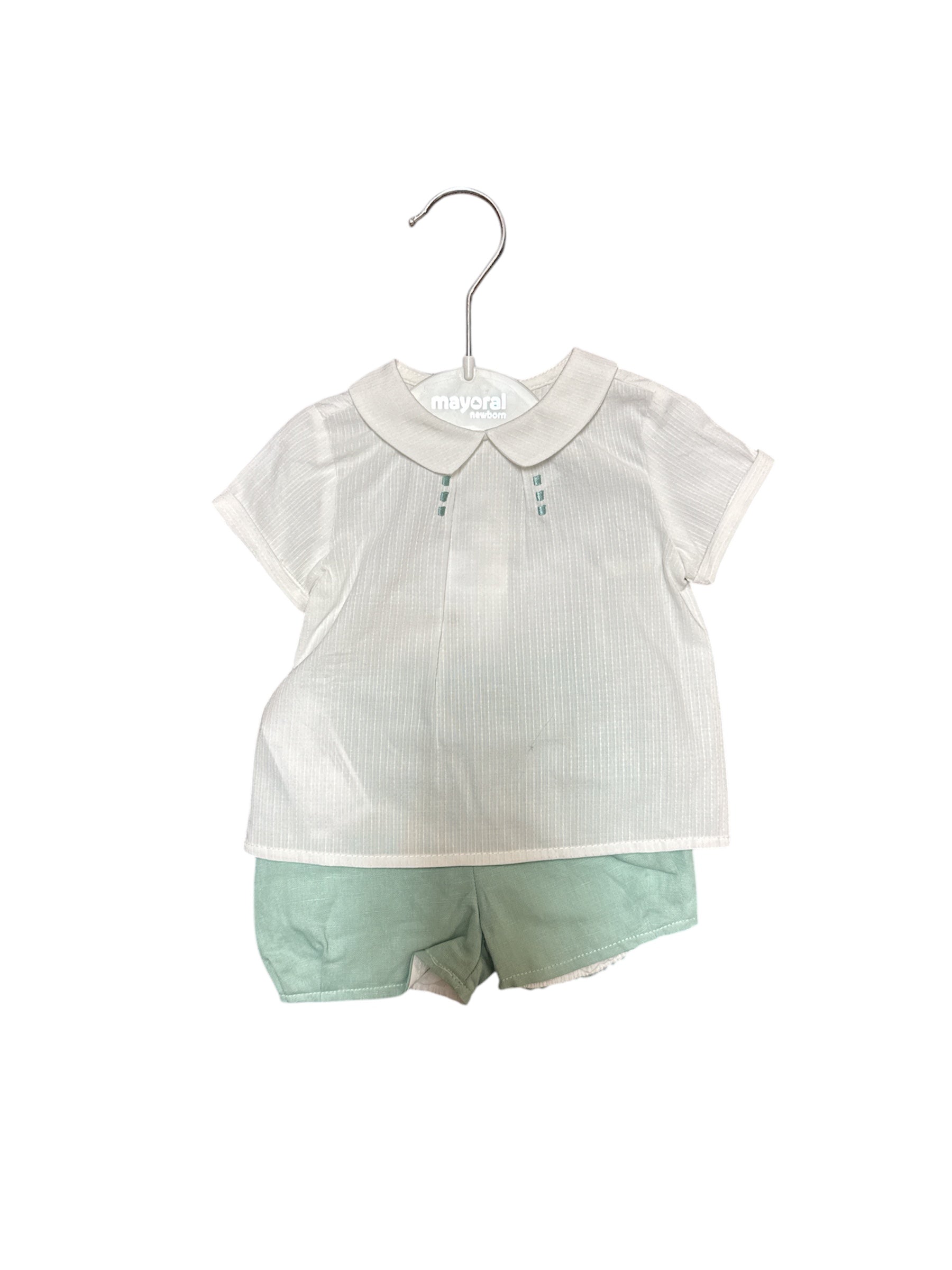 Cream & Green Short Set-520 Baby & Kids Gifts-mayoral-Simply Stylish Boutique | Women’s & Kid’s Fashion | Paducah, KY