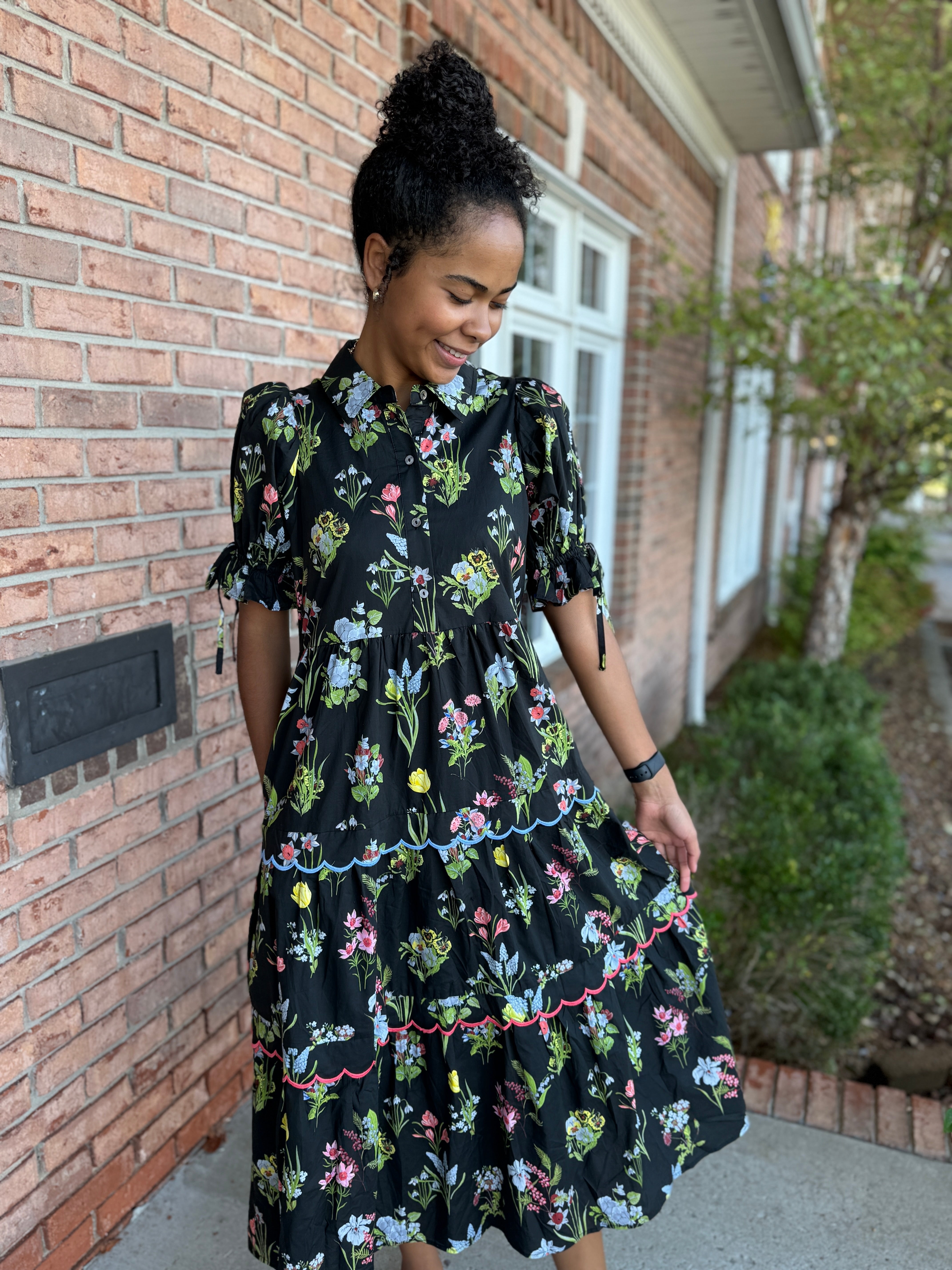 Botanica Scallop Dress-310 Dresses-Simply Stylish Boutique-Simply Stylish Boutique | Women’s & Kid’s Fashion | Paducah, KY