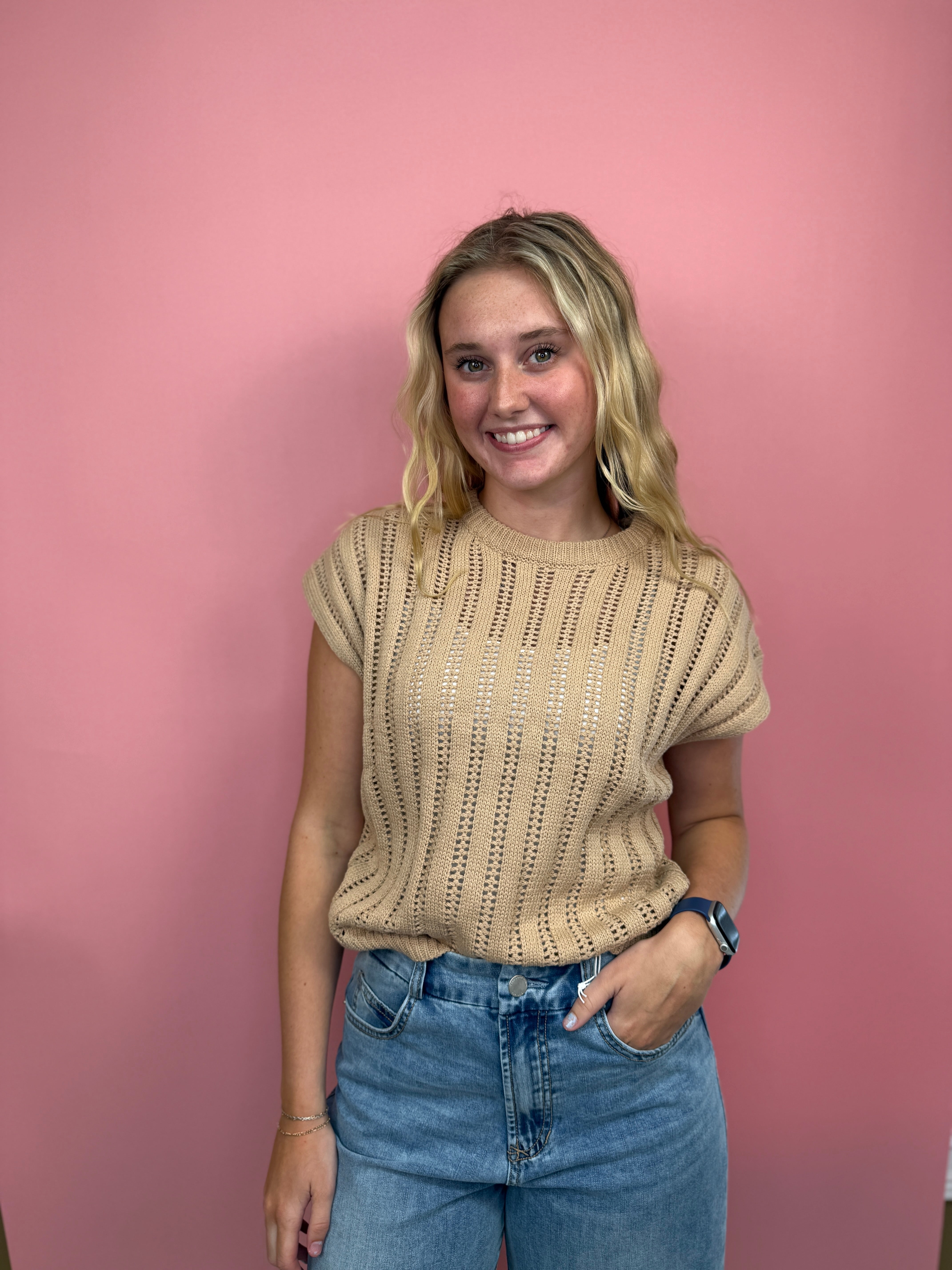 Leah Knitted Top-120 Casual Tops & Tees-Simply Stylish Boutique-Simply Stylish Boutique | Women’s & Kid’s Fashion | Paducah, KY