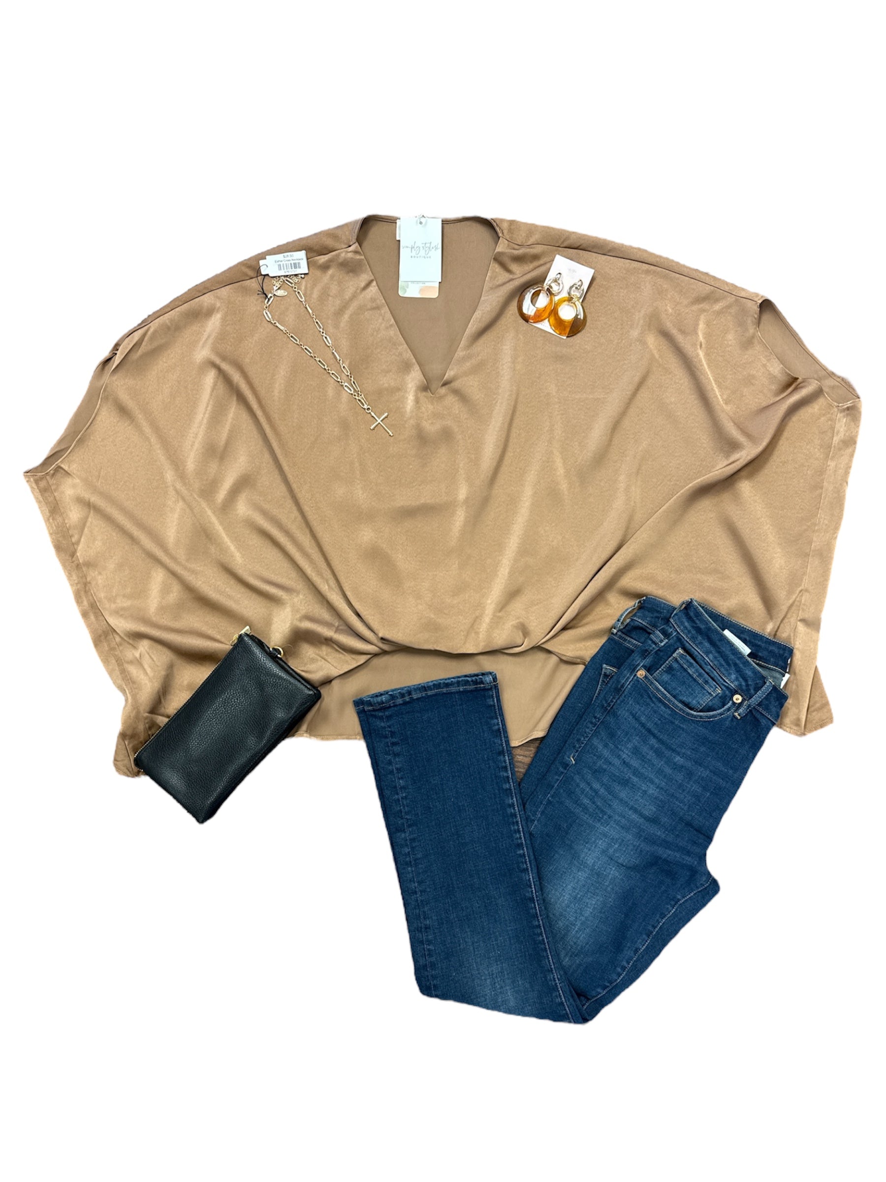 Copper Cascade Top-130 Dressy Tops & Blouses-Simply Stylish Boutique-Simply Stylish Boutique | Women’s & Kid’s Fashion | Paducah, KY