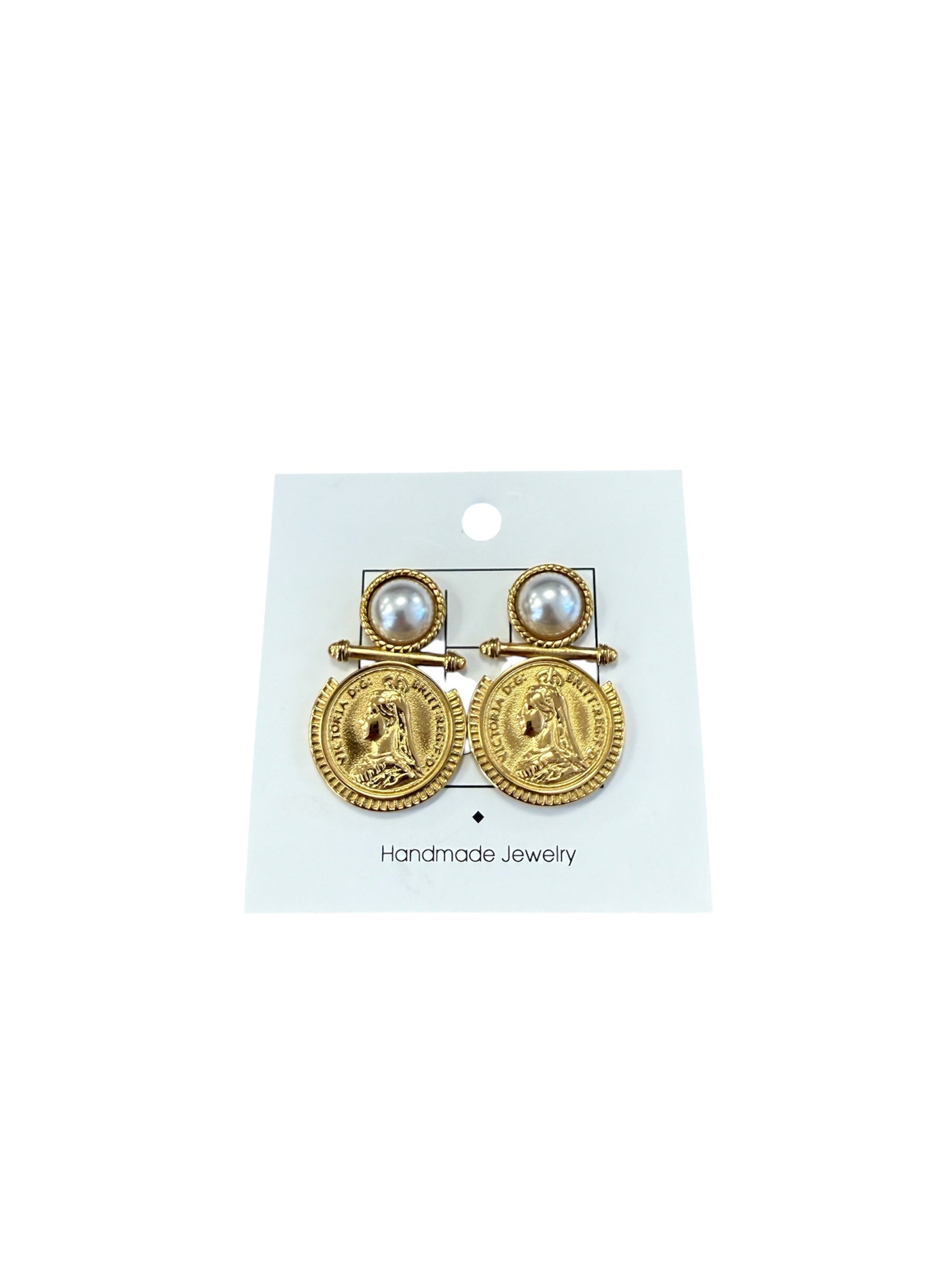 Luna Coin Pearl Studs-410 Jewelry-Simply Stylish Boutique-Simply Stylish Boutique | Women’s & Kid’s Fashion | Paducah, KY