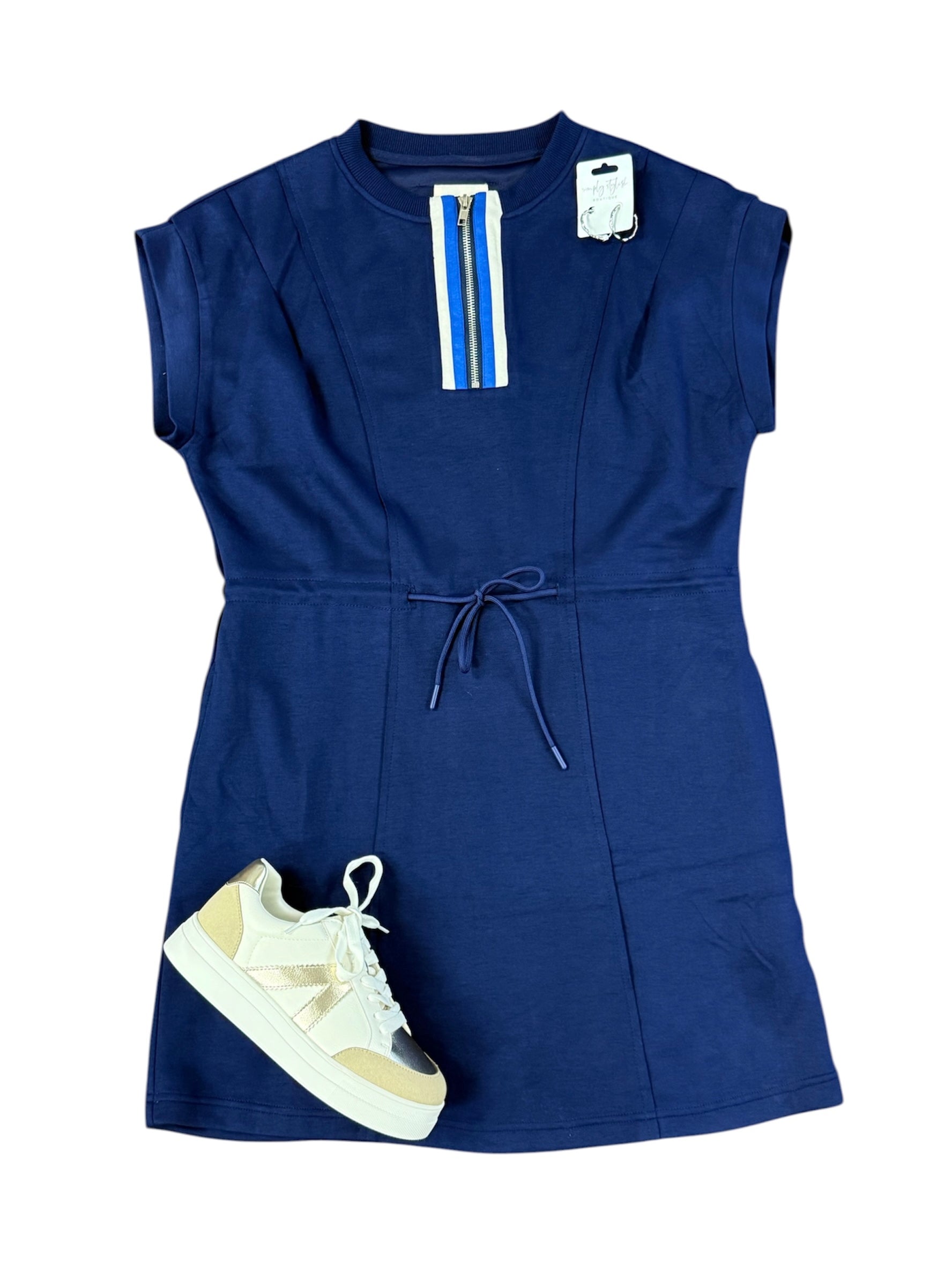 Sporty Chic Knit Dress-310 Dresses-Simply Stylish Boutique-Simply Stylish Boutique | Women’s & Kid’s Fashion | Paducah, KY