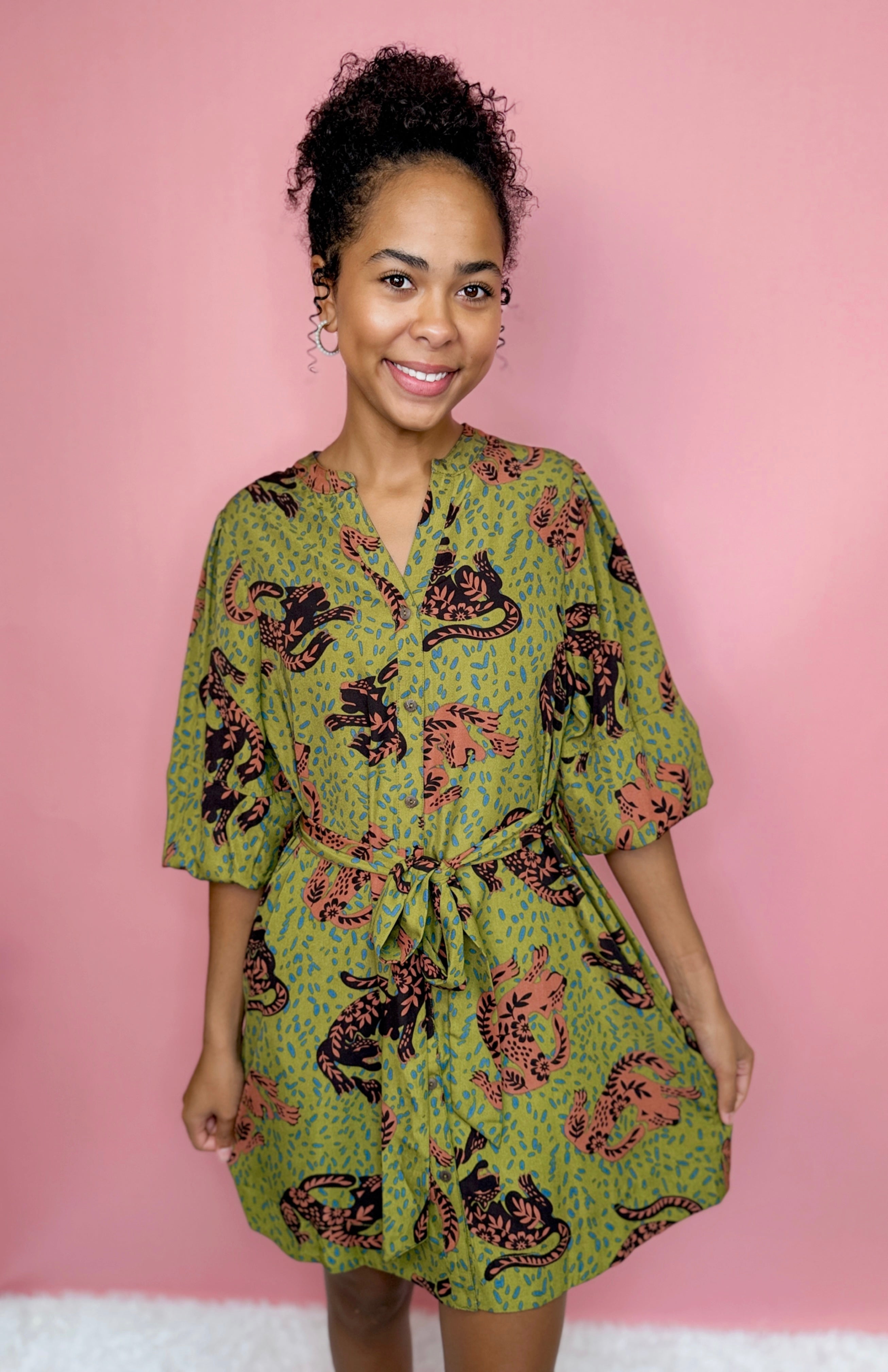Juniper Jungle Dress-310 Dresses-Simply Stylish Boutique-Simply Stylish Boutique | Women’s & Kid’s Fashion | Paducah, KY