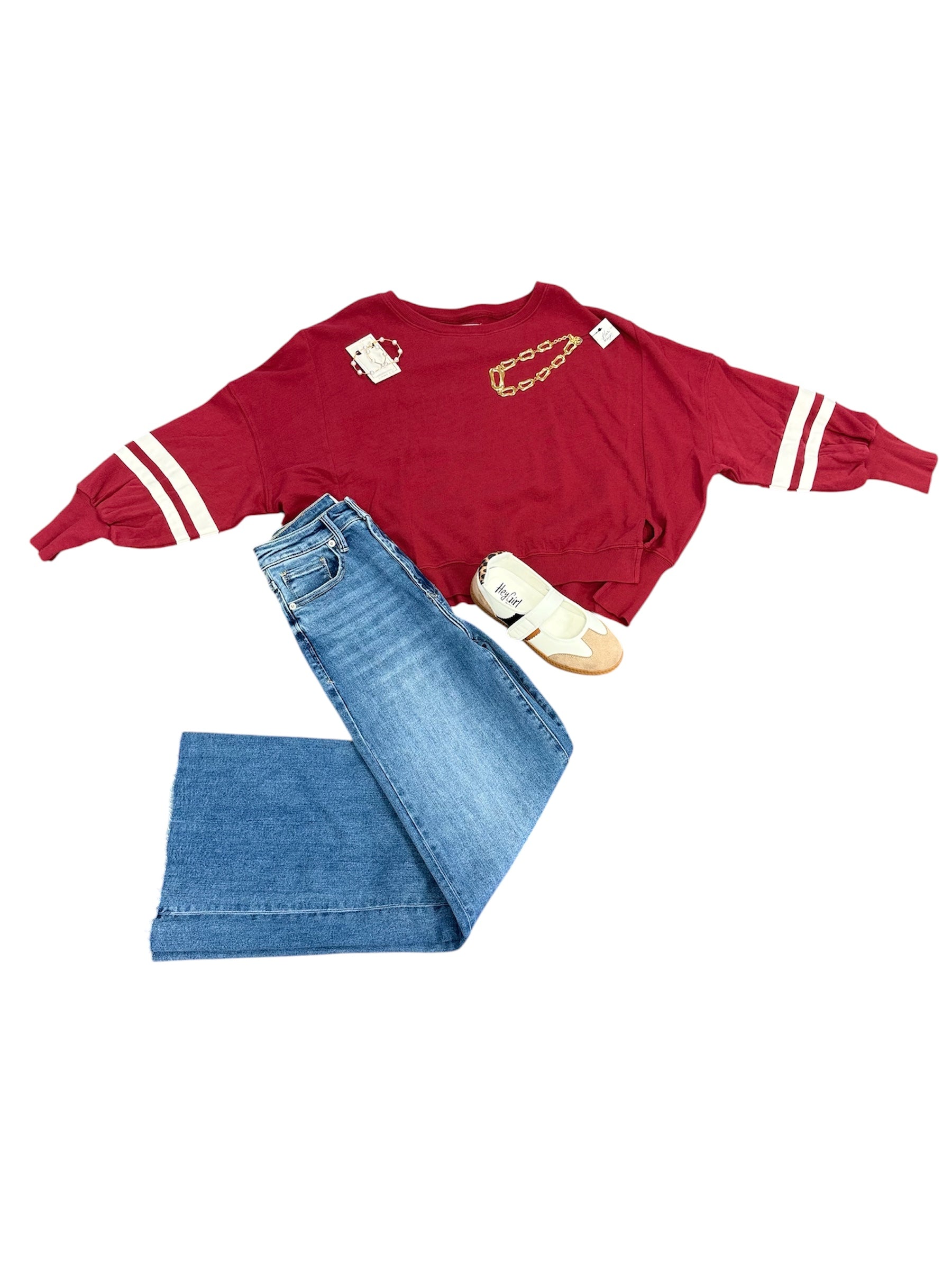 Trenton Tibetan Red Sweater-140 Sweaters, Cardigans & Sweatshirts-Simply Stylish boutique-Simply Stylish Boutique | Women’s & Kid’s Fashion | Paducah, KY