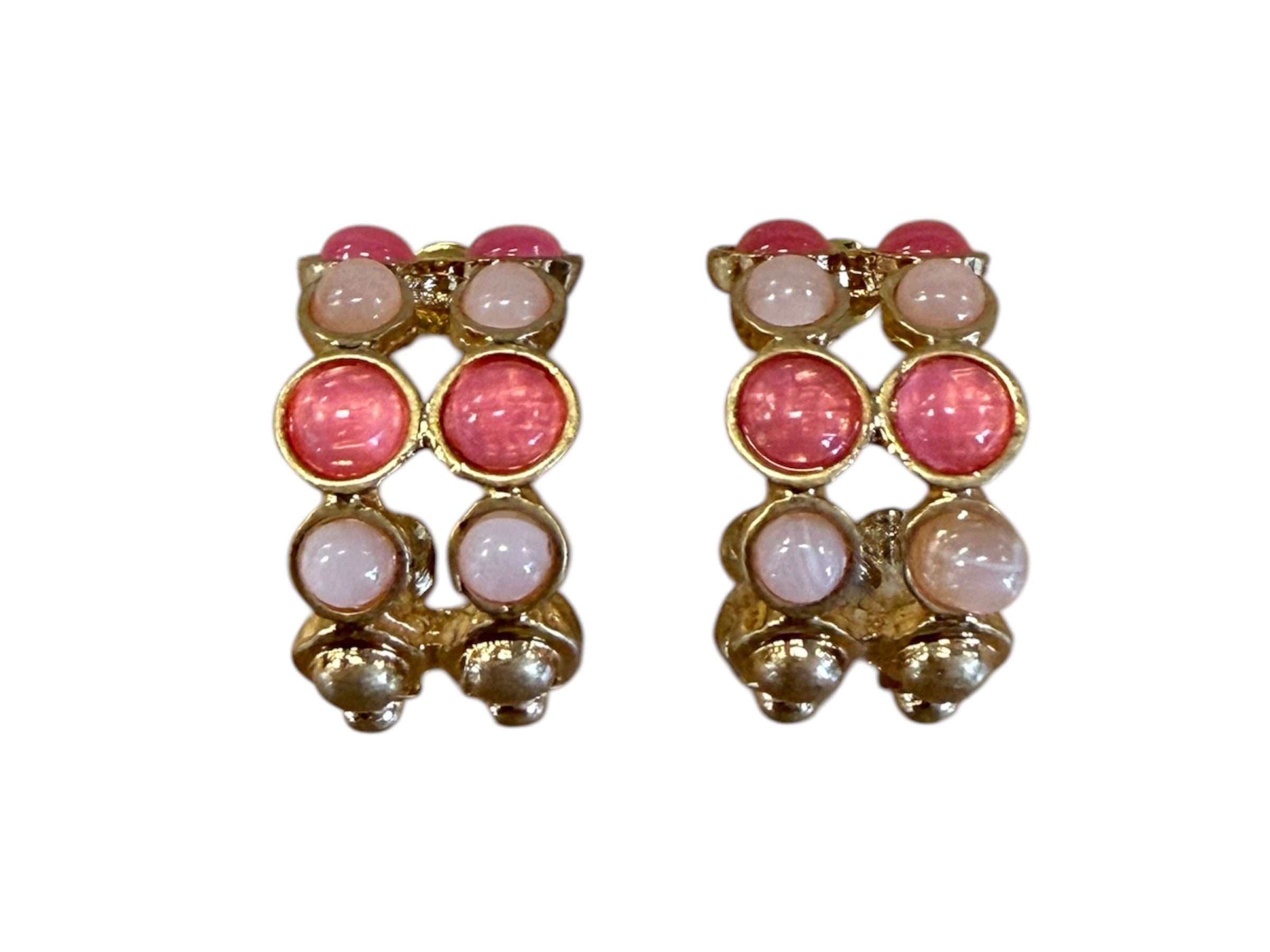 Small Stone Dotted Hoops-410 Jewelry-Simply Stylish Boutique-Simply Stylish Boutique | Women’s & Kid’s Fashion | Paducah, KY