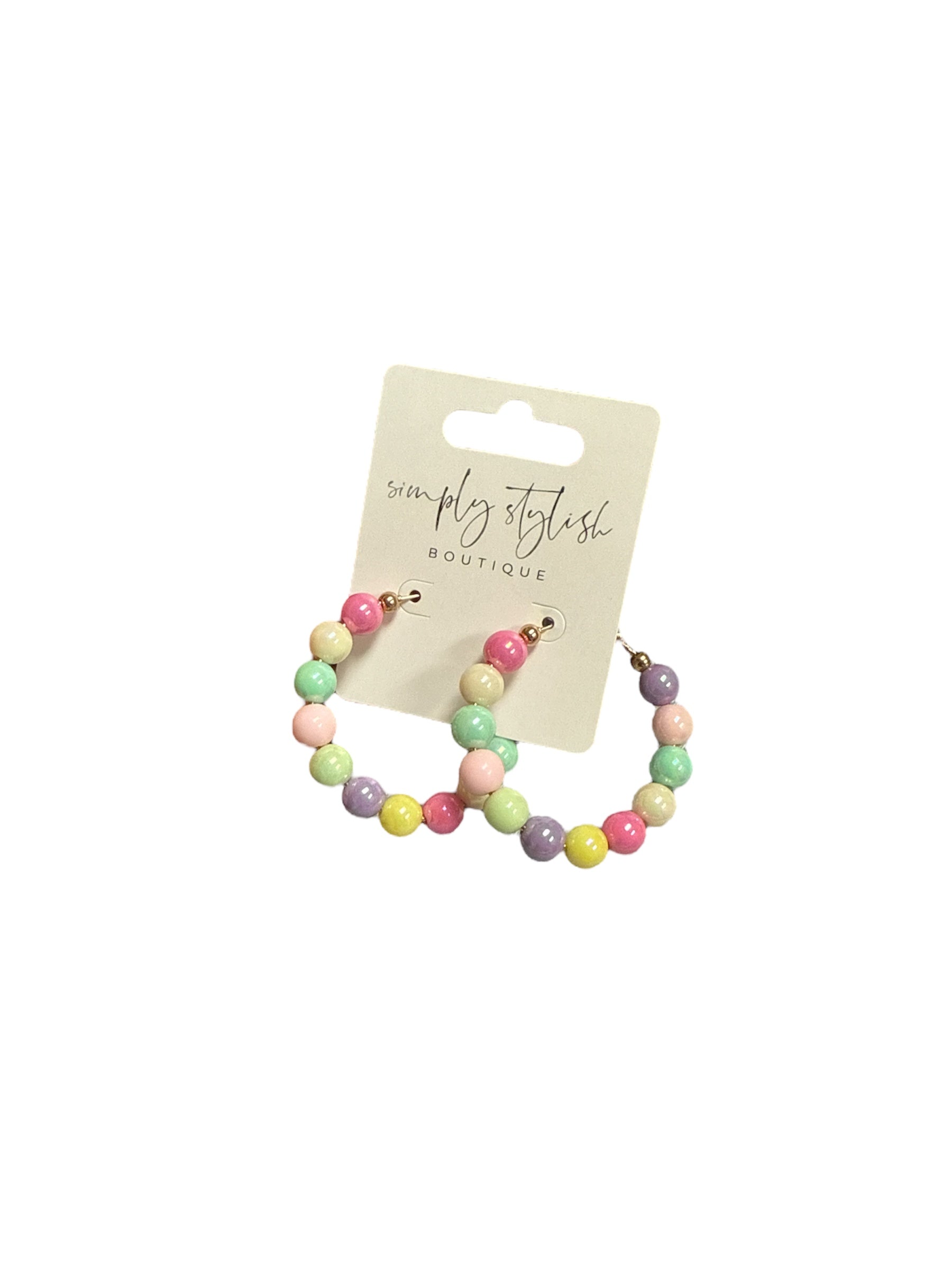 Pastel Beaded Hoops-410 Jewelry-Simply Stylish Boutique-Simply Stylish Boutique | Women’s & Kid’s Fashion | Paducah, KY