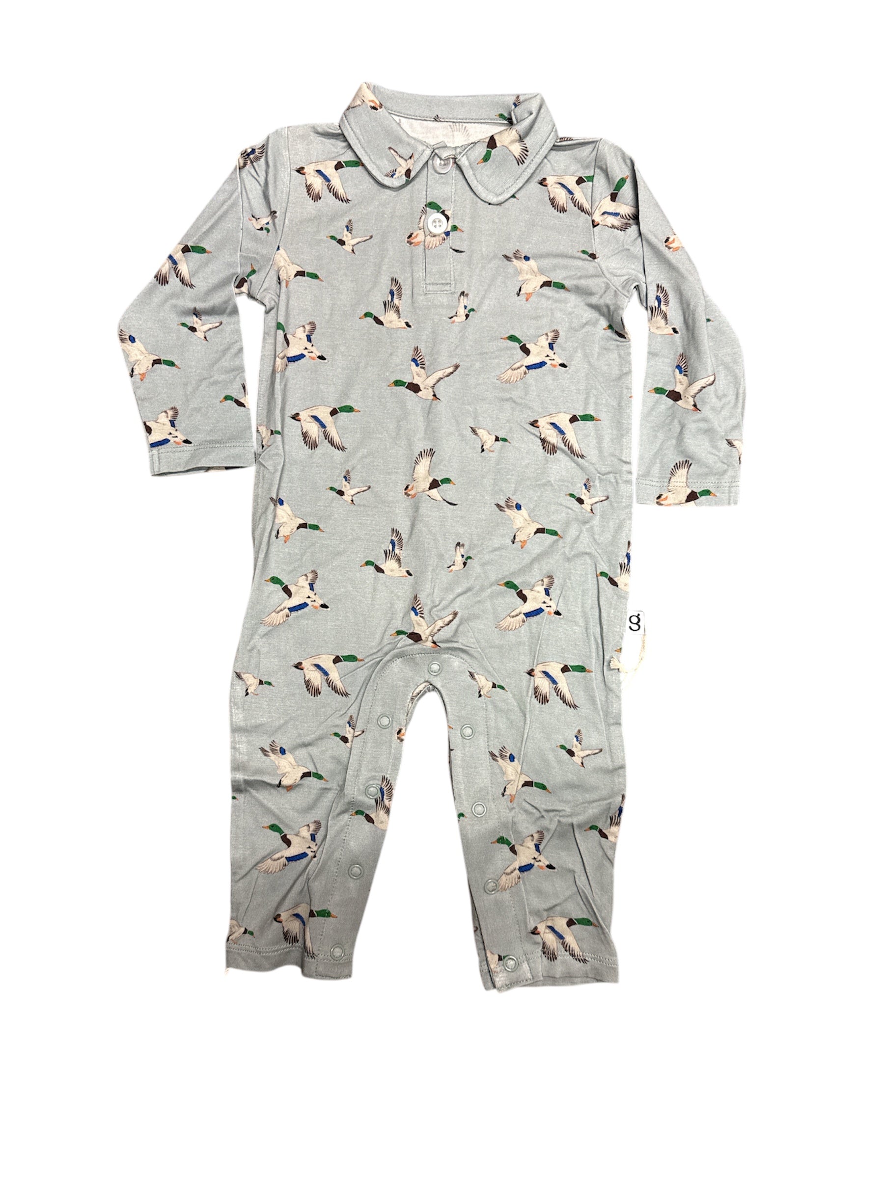 Mallard Long Sleeve Romper-520 Baby & Kids Gifts-Simply Stylish Boutique-Simply Stylish Boutique | Women’s & Kid’s Fashion | Paducah, KY