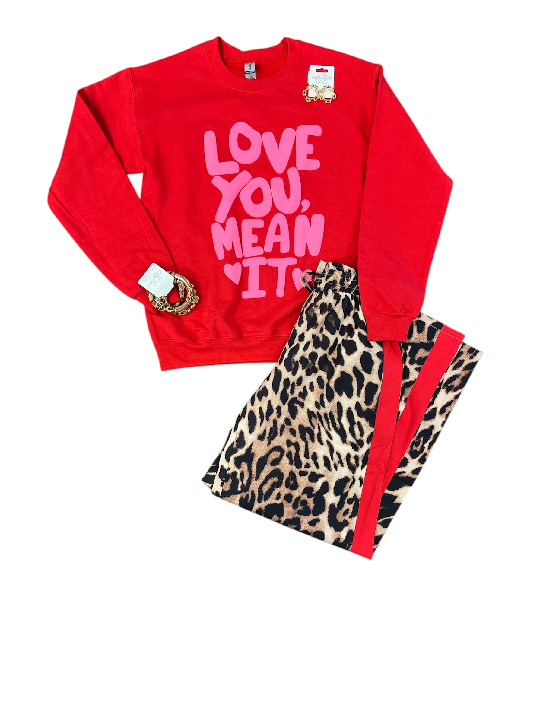 Love You Mean It Sweatshirt-140 Sweaters, Cardigans & Sweatshirts-Simply Stylish Boutique-Simply Stylish Boutique | Women’s & Kid’s Fashion | Paducah, KY