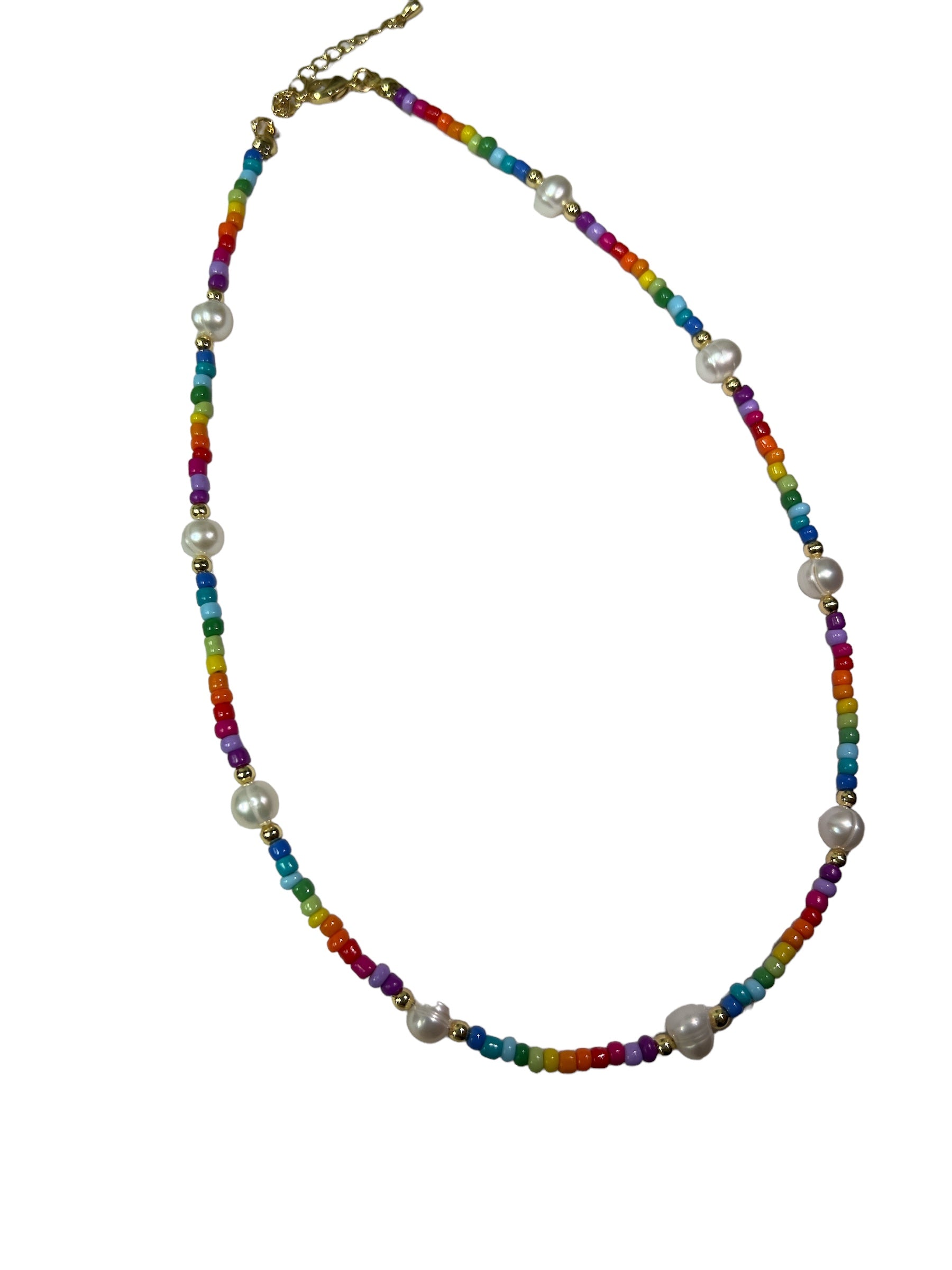Rainbow & Pearl Necklace-410 Jewelry-Malibu Sugar-Simply Stylish Boutique | Women’s & Kid’s Fashion | Paducah, KY