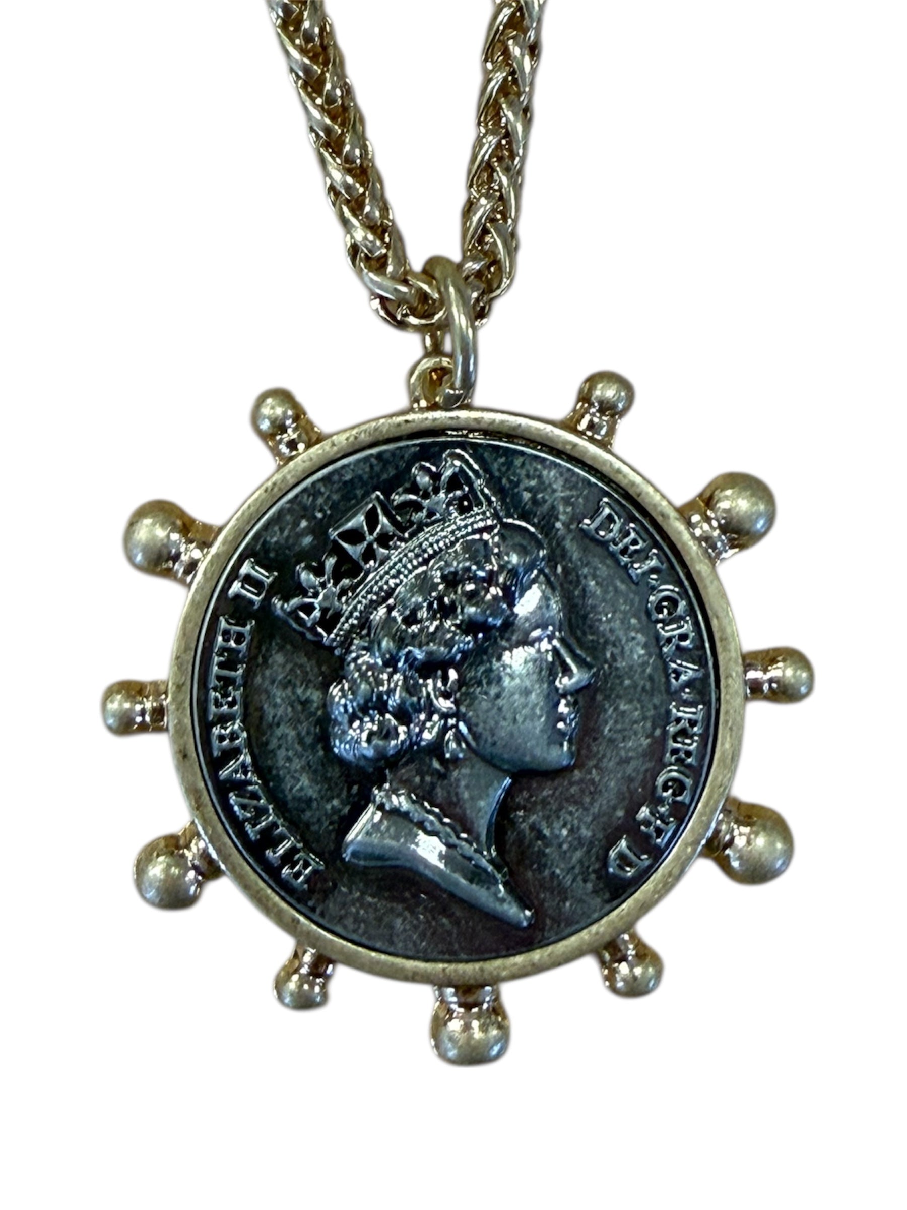 Two - Tone Coin Necklace-410 Jewelry-Simply Stylish Boutique-Simply Stylish Boutique | Women’s & Kid’s Fashion | Paducah, KY