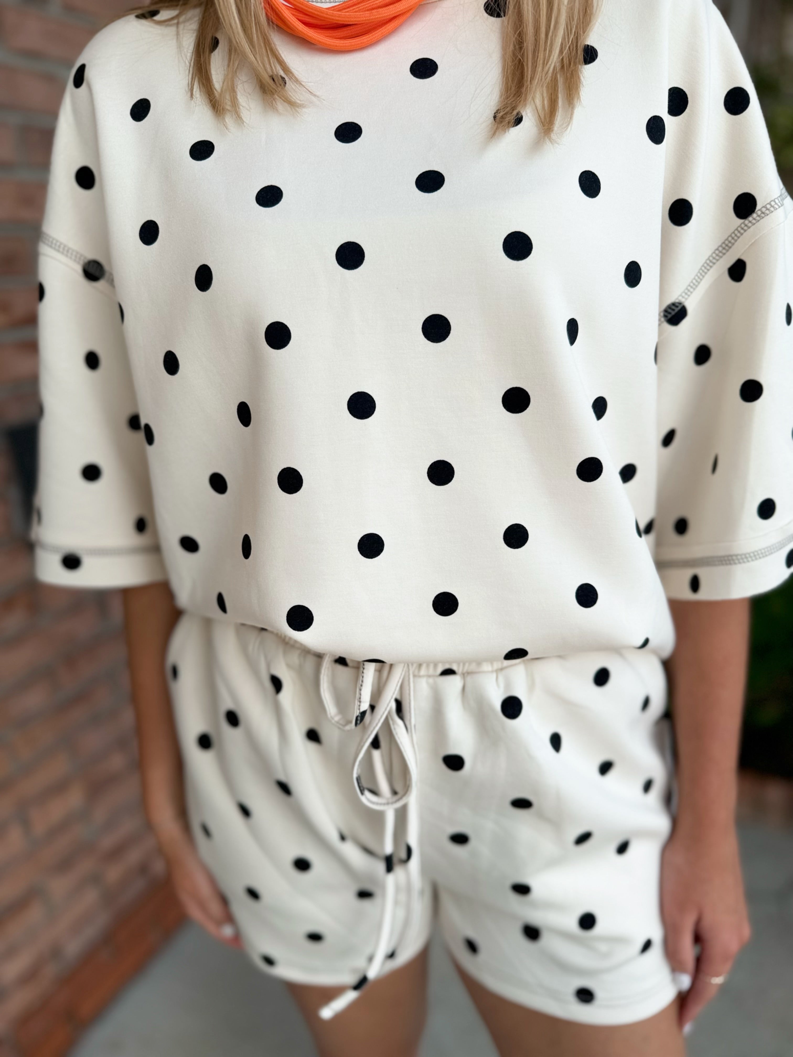 Polka Dot Scuba Shorts Set