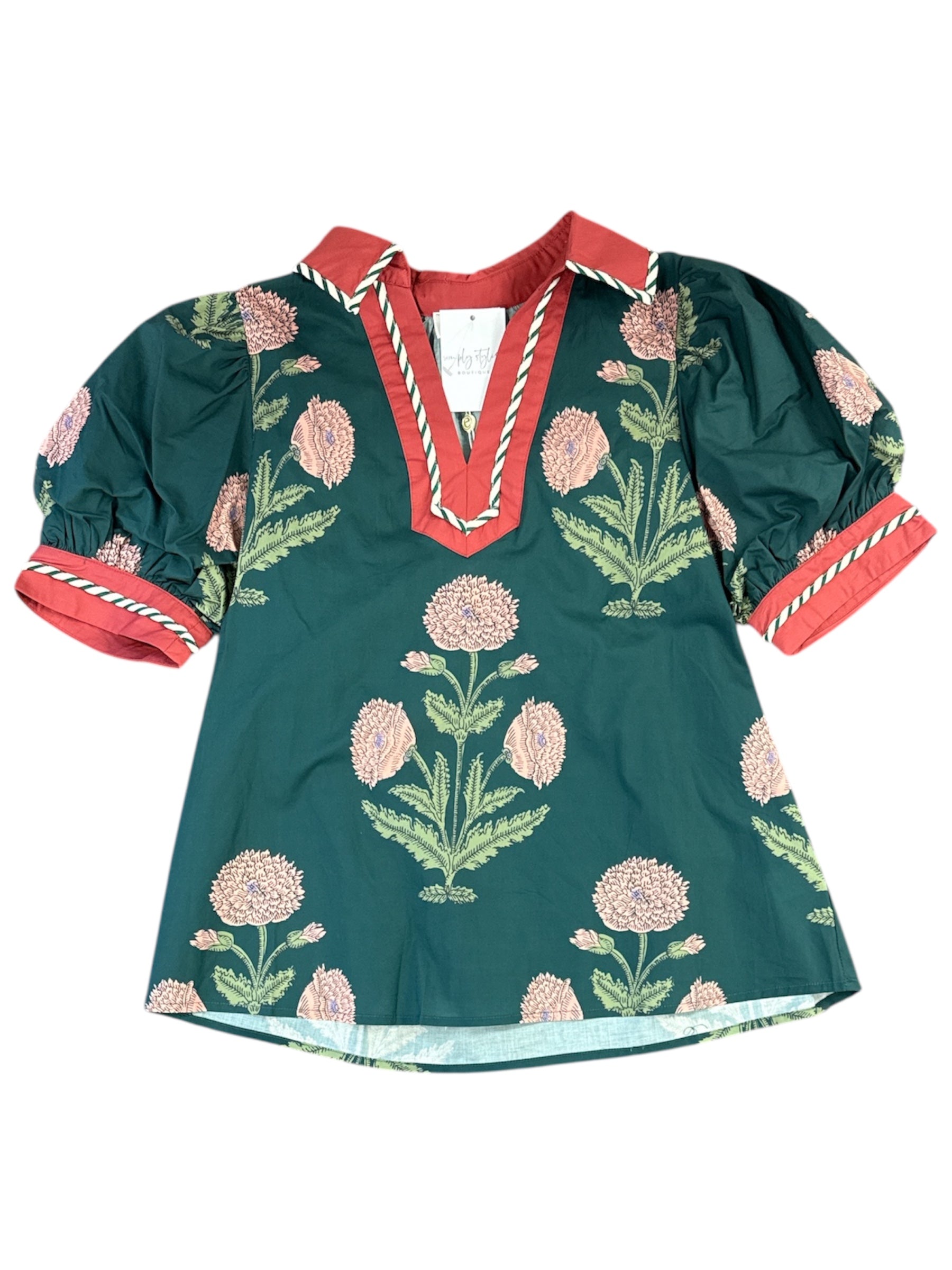 Verdant Bloom Top-130 Dressy Tops & Blouses-Simply Stylish Boutique-Simply Stylish Boutique | Women’s & Kid’s Fashion | Paducah, KY