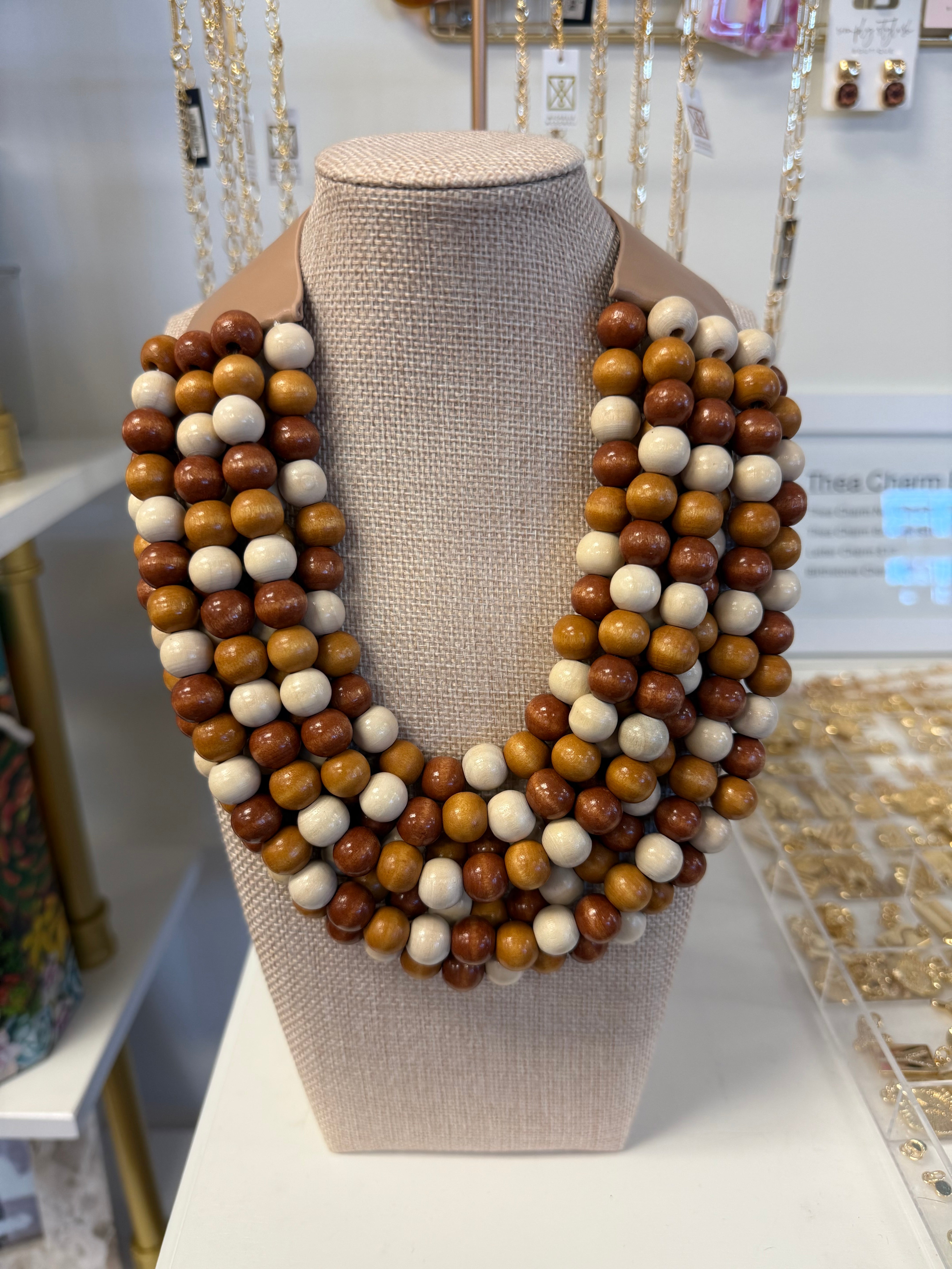 Woodbead Multi-strand Magnetic Necklace-410 Jewelry-Simply Stylish Boutique-Simply Stylish Boutique | Women’s & Kid’s Fashion | Paducah, KY