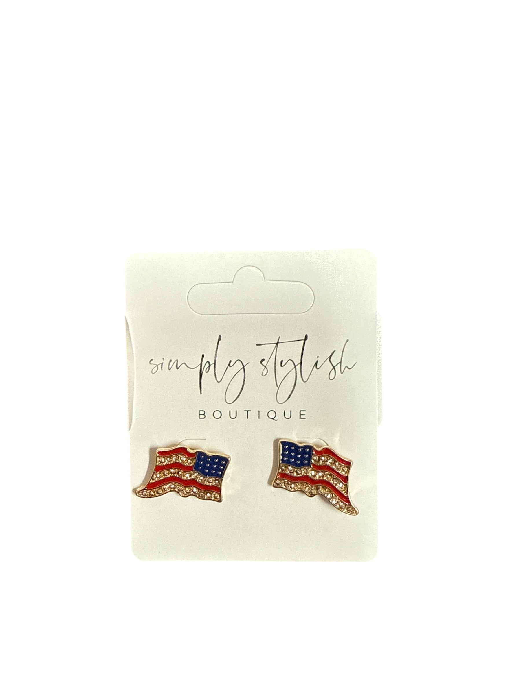Flag Stud Earrings-410 Jewelry-Simply Stylish Boutique-Simply Stylish Boutique | Women’s & Kid’s Fashion | Paducah, KY