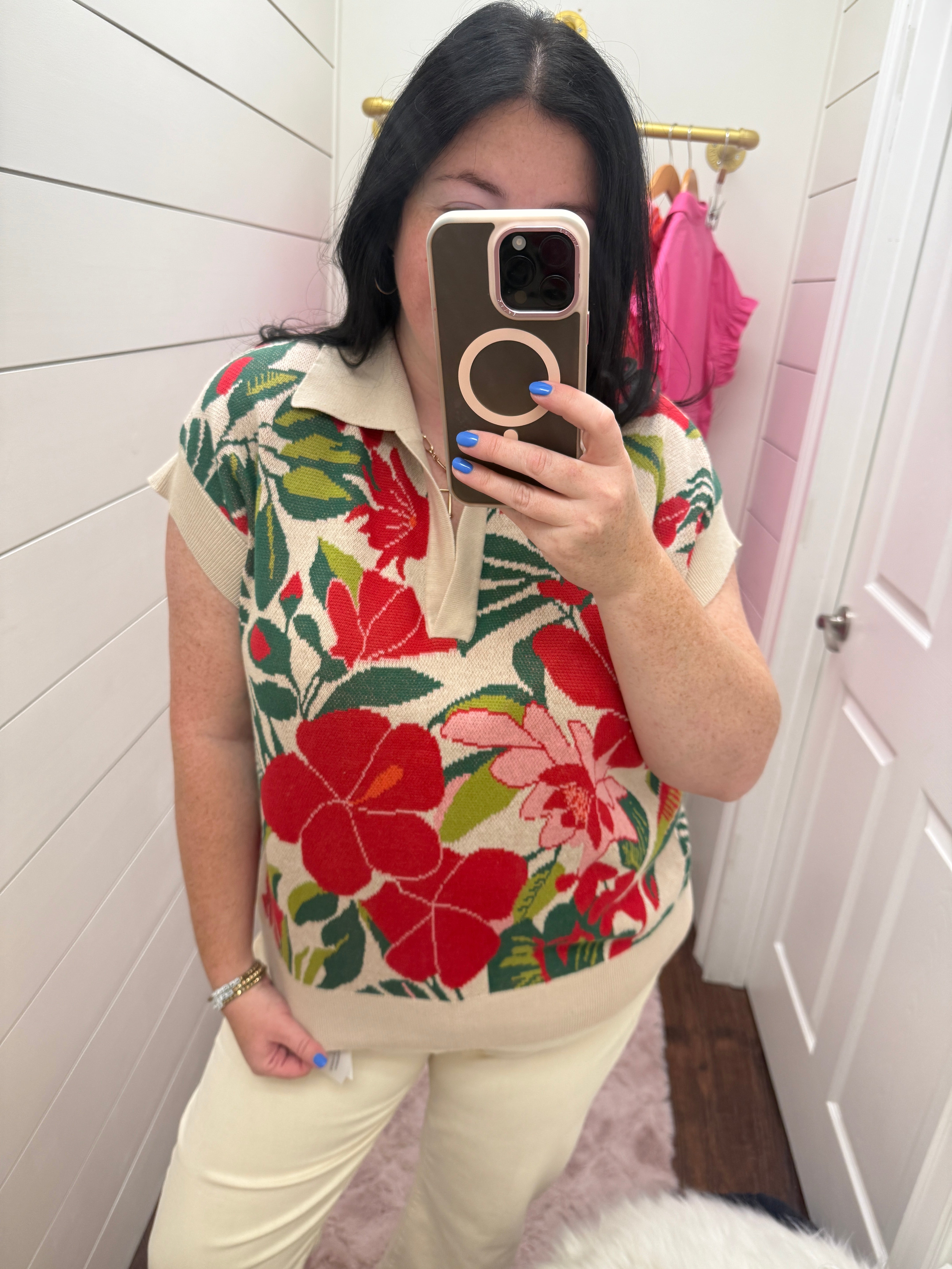Floral Jacquard Knit Sweater-130 Dressy Tops & Blouses-Simply Stylish Boutique-Simply Stylish Boutique | Women’s & Kid’s Fashion | Paducah, KY