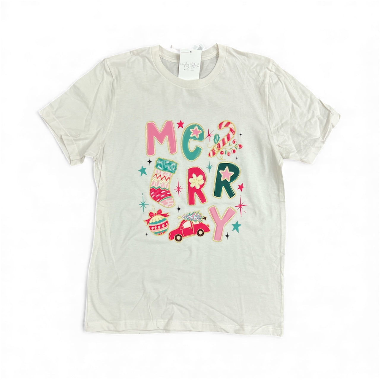 Whimsical Merry Tee-110 Graphic Tee-Simply Stylish Boutique-Simply Stylish Boutique | Women’s & Kid’s Fashion | Paducah, KY