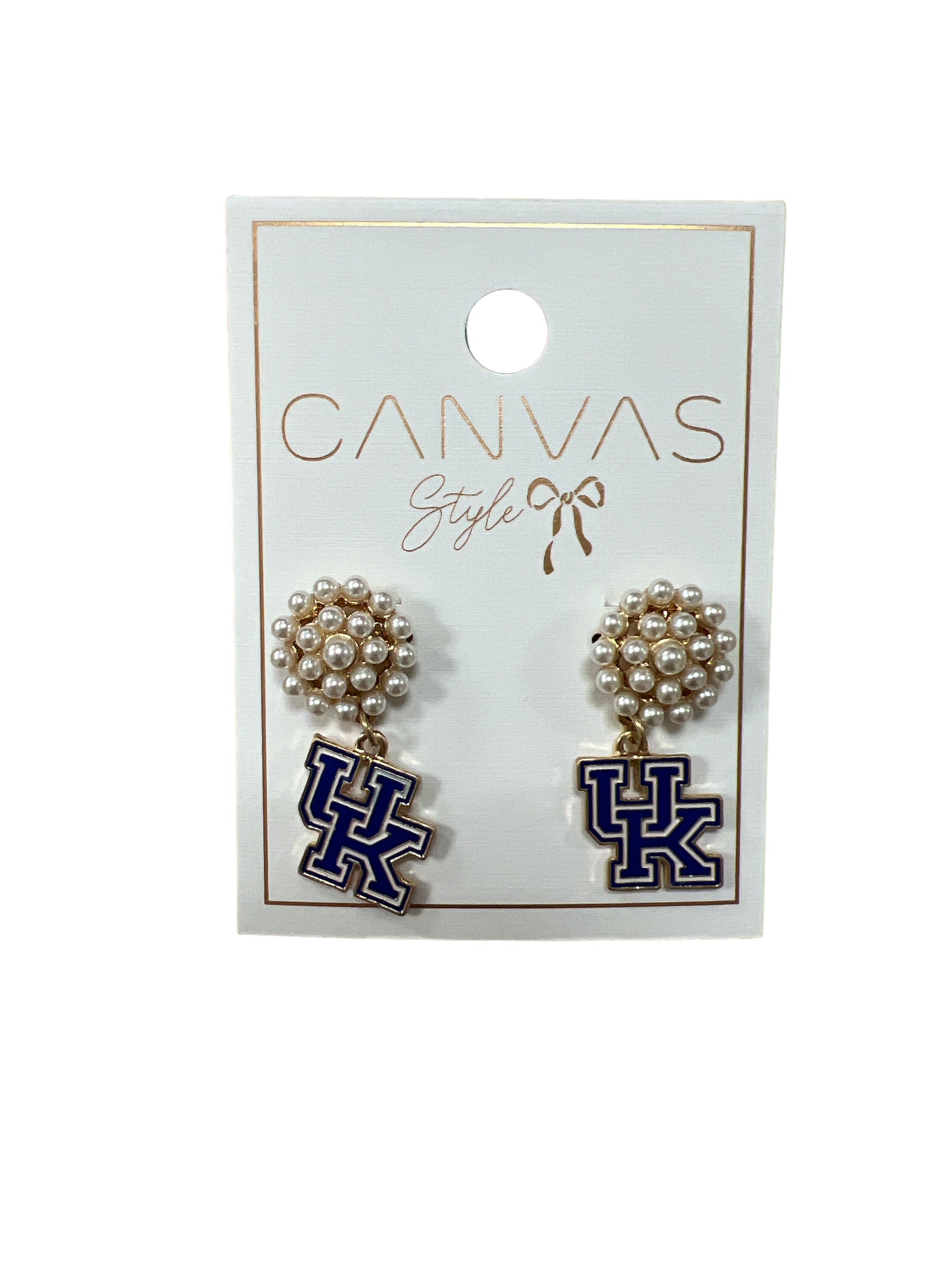 Kentucky Wildcats Pearl Cluster Earrings-410 Jewelry-Simply Stylish Boutique-Simply Stylish Boutique | Women’s & Kid’s Fashion | Paducah, KY