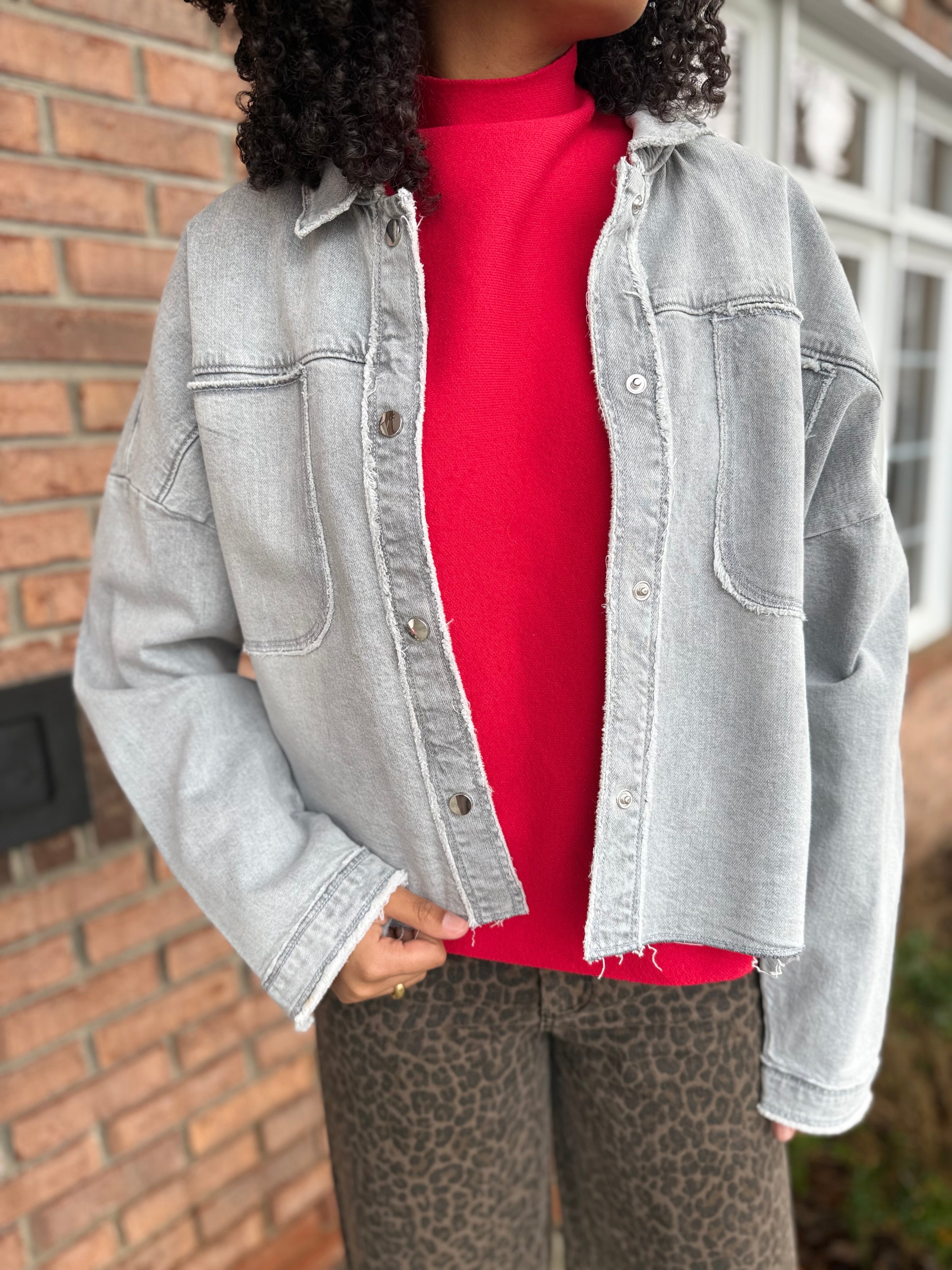 Gina Denim Jacket-150 Jackets, Blazers, & Outerwear-Simply Stylish Boutique-Simply Stylish Boutique | Women’s & Kid’s Fashion | Paducah, KY