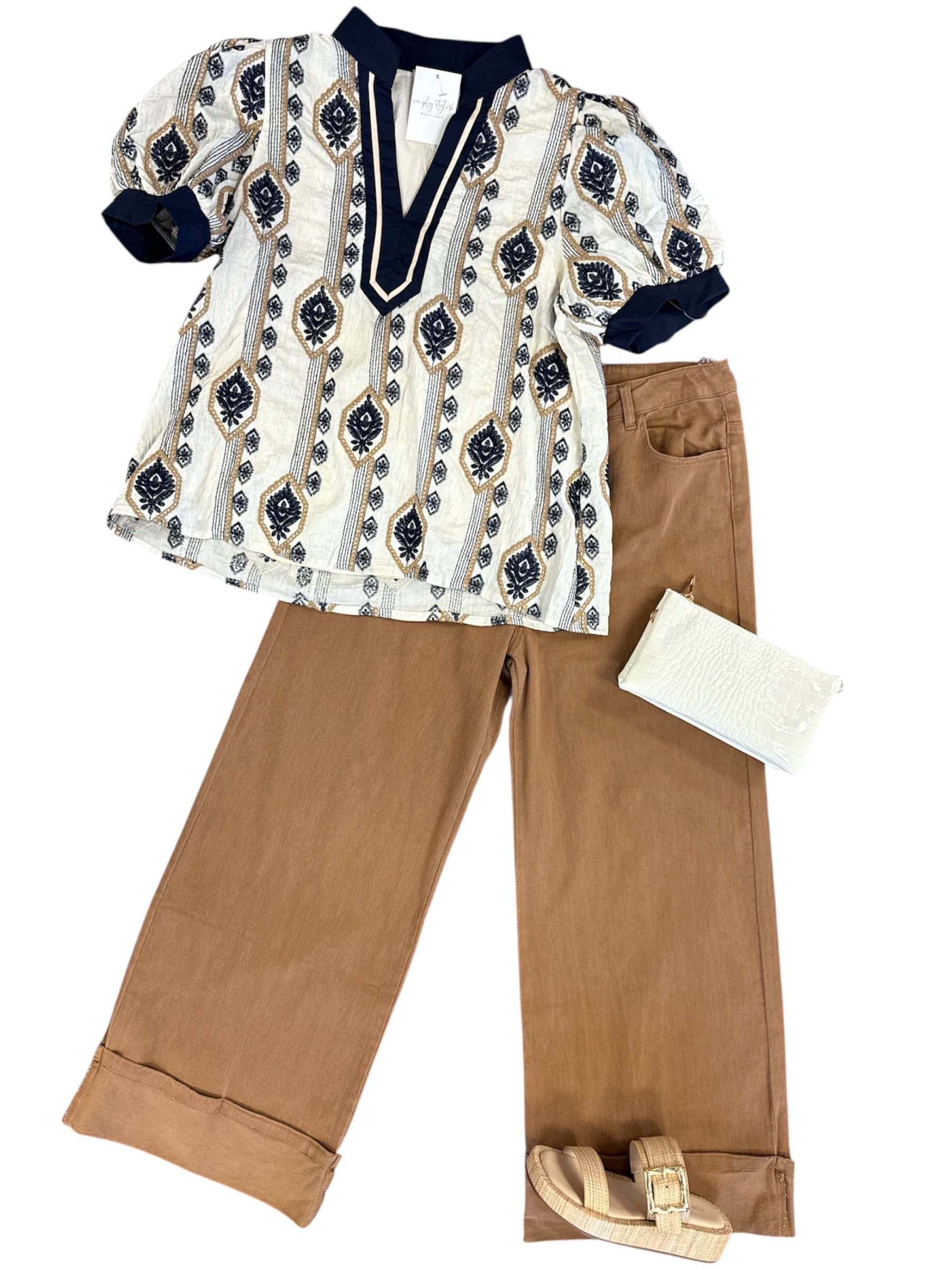 Mirage Embroidered Top-130 Dressy Tops & Blouses-Simply Stylish Boutique-Simply Stylish Boutique | Women’s & Kid’s Fashion | Paducah, KY