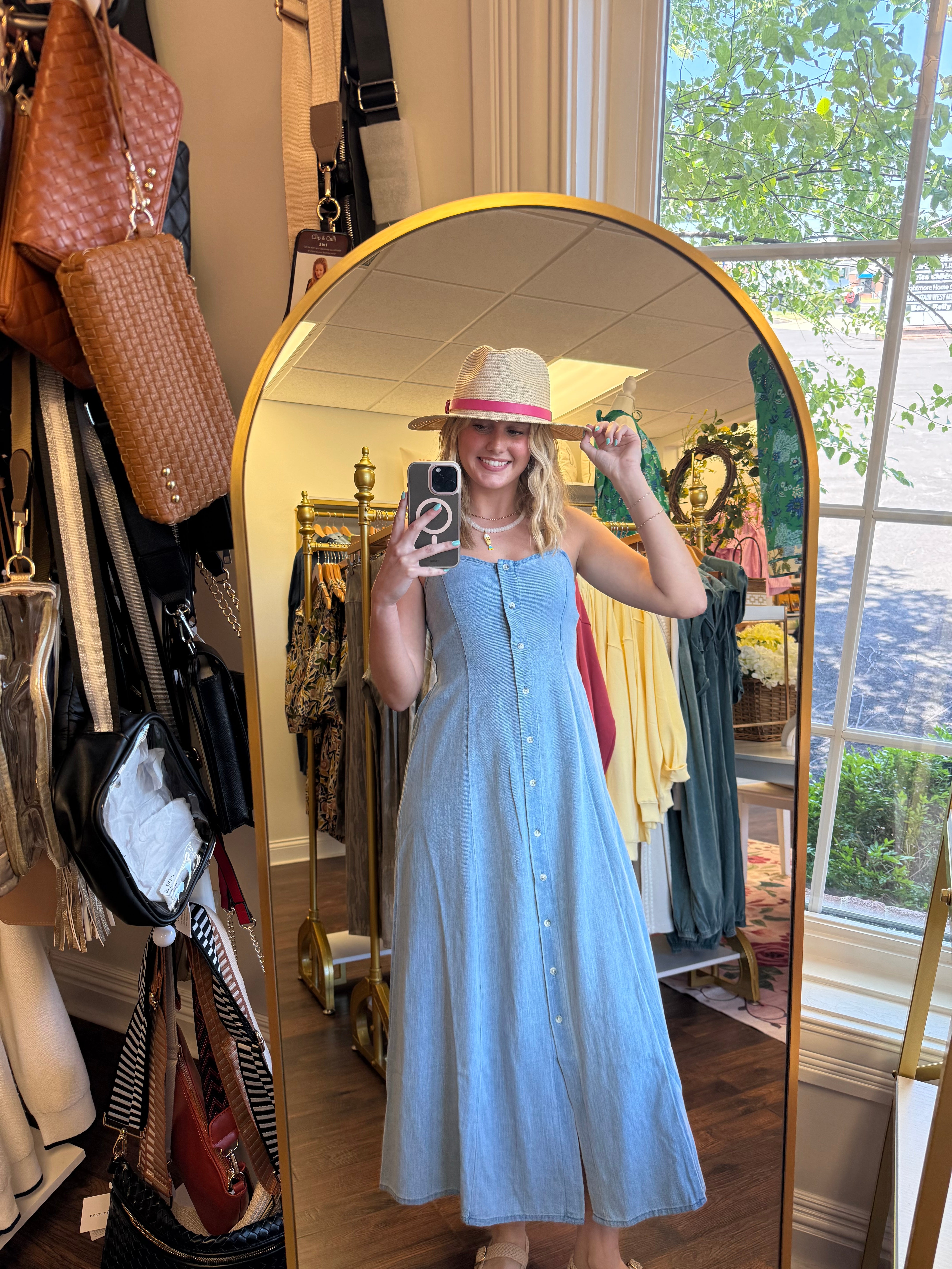 Angel Eyes Twill Midi Dress-310 Dresses-Simply Stylish Boutique-Simply Stylish Boutique | Women’s & Kid’s Fashion | Paducah, KY