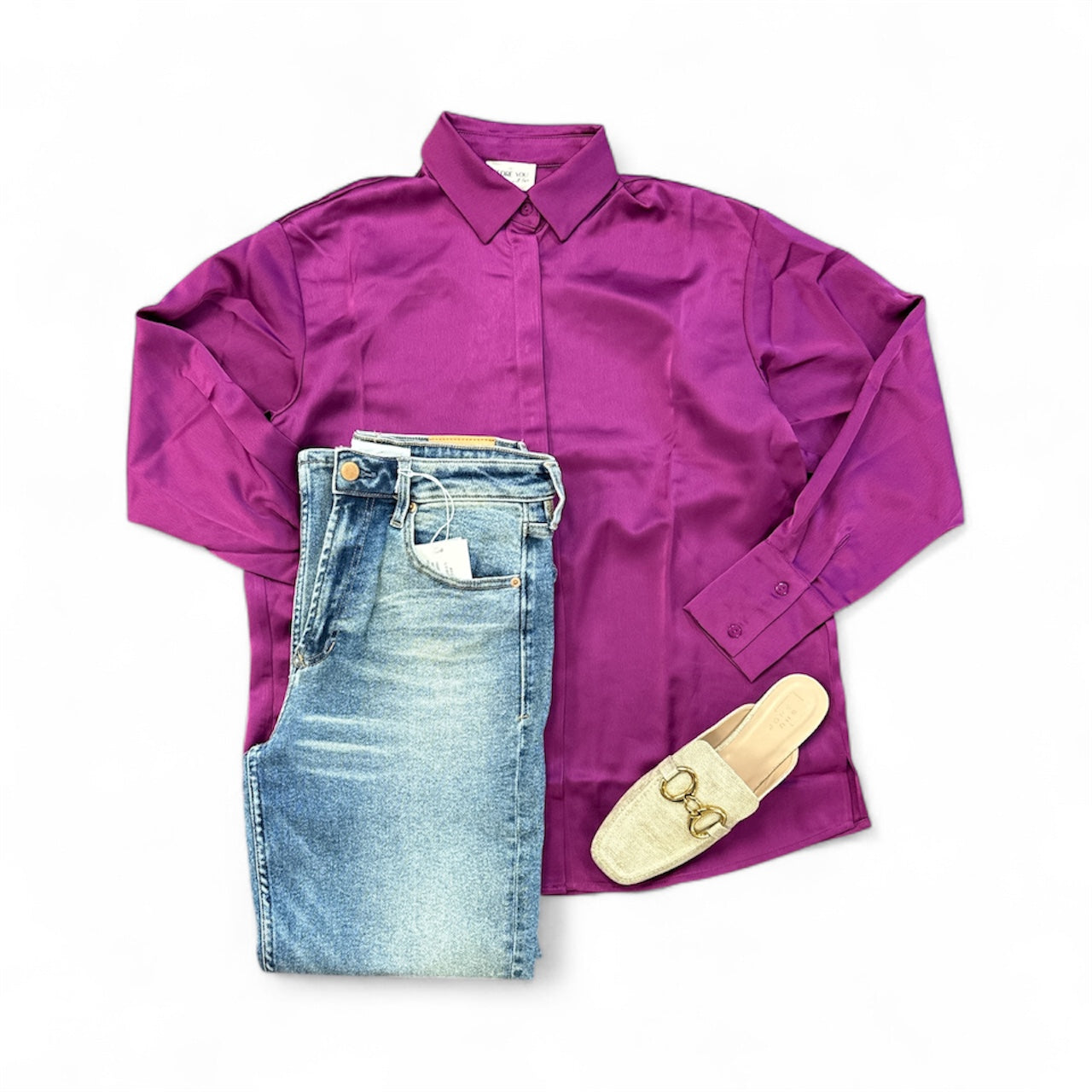 Smooth Elegance Satin Top-130 Dressy Tops & Blouses-Simply Stylish Boutique-Simply Stylish Boutique | Women’s & Kid’s Fashion | Paducah, KY