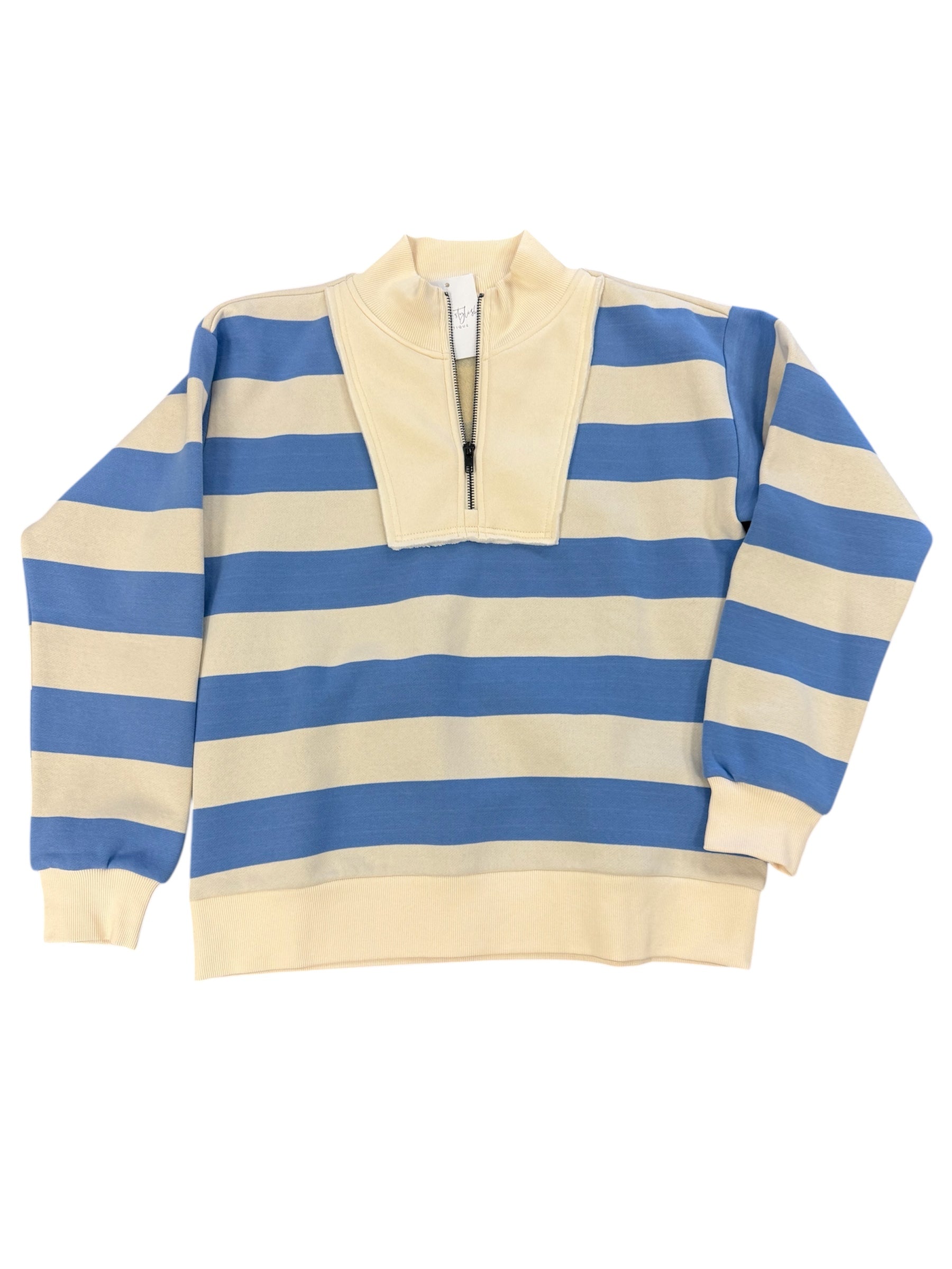 Sky Blue Half Zip-120 Casual Tops & Tees-Simply Stylish Boutique-Simply Stylish Boutique | Women’s & Kid’s Fashion | Paducah, KY