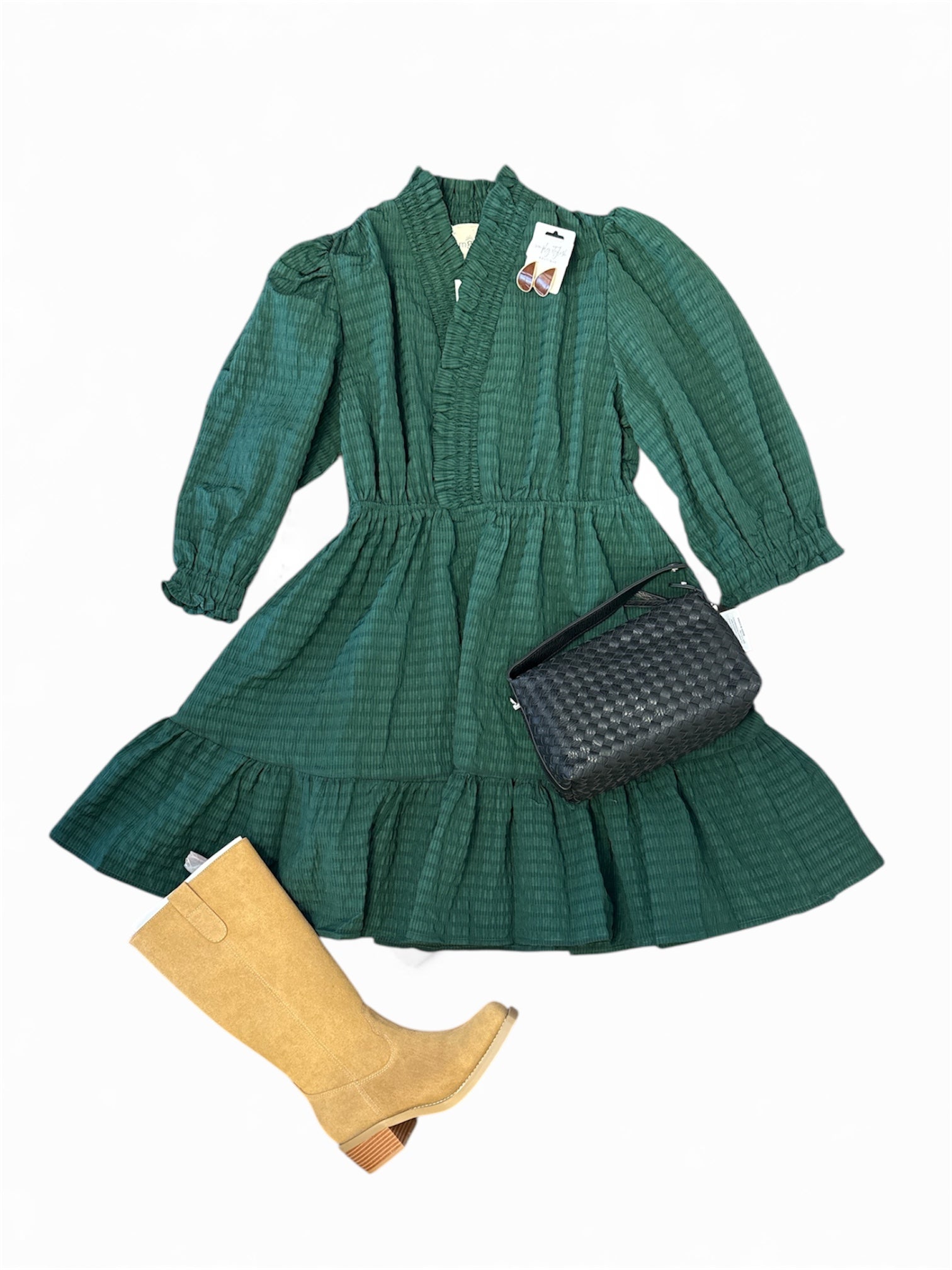 Evergreen Dress-130 Dressy Tops & Blouses-Simply Stylish Boutique-Simply Stylish Boutique | Women’s & Kid’s Fashion | Paducah, KY