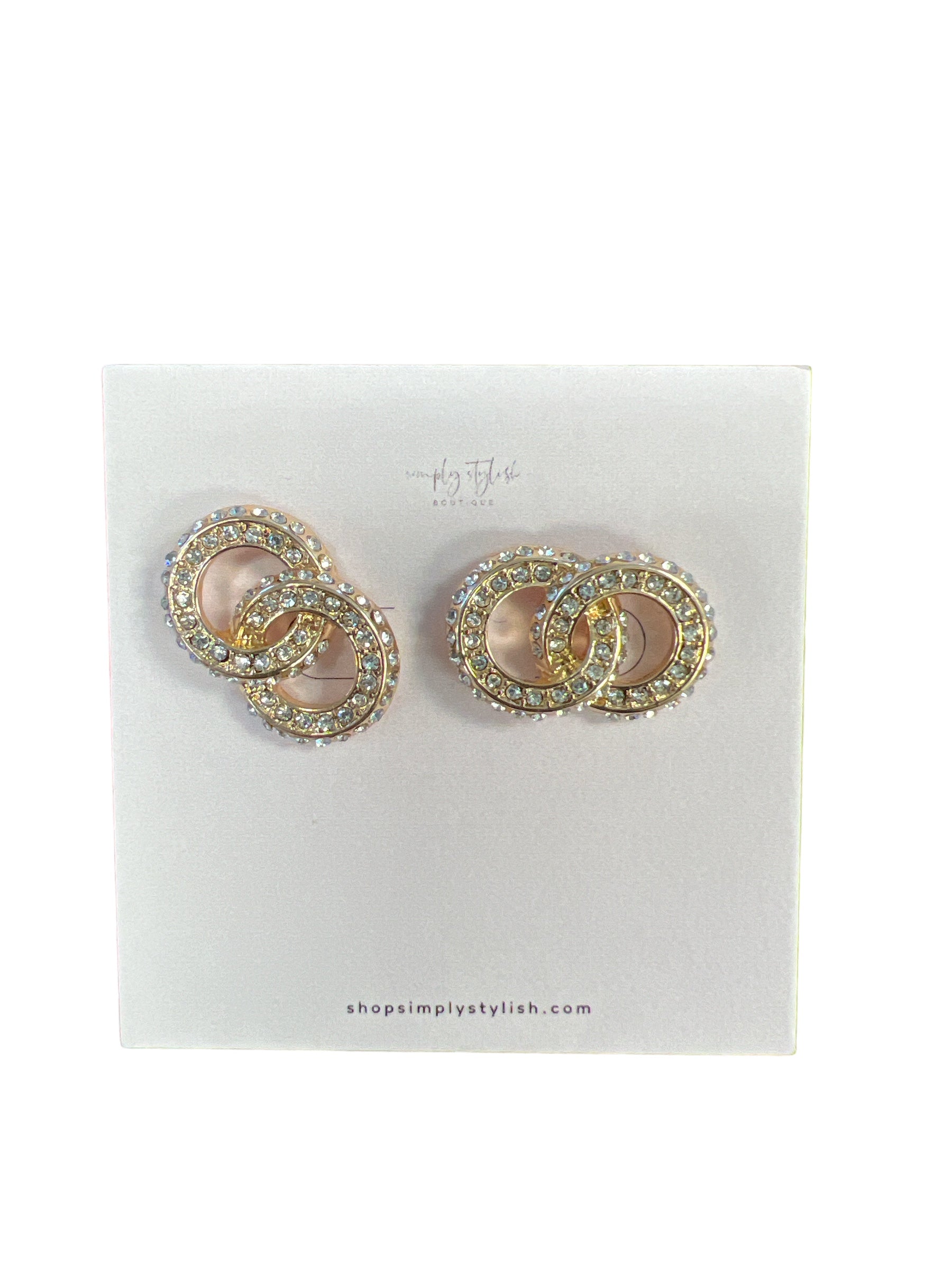 Crystal Circle Interlock Earring-410 Jewelry-Simply Stylish Boutique-Simply Stylish Boutique | Women’s & Kid’s Fashion | Paducah, KY